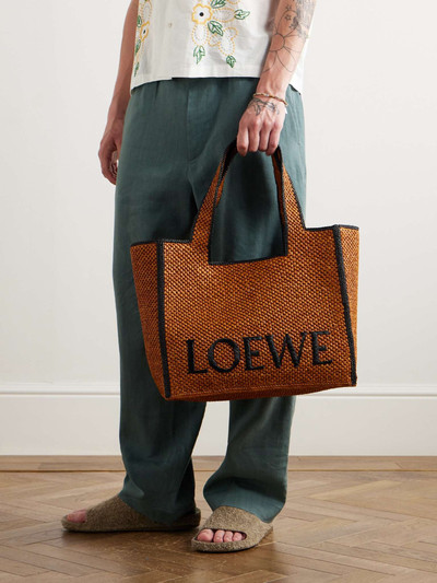 Loewe + Paula’s Ibiza Logo-Embroidered Raffia Tote Bag outlook