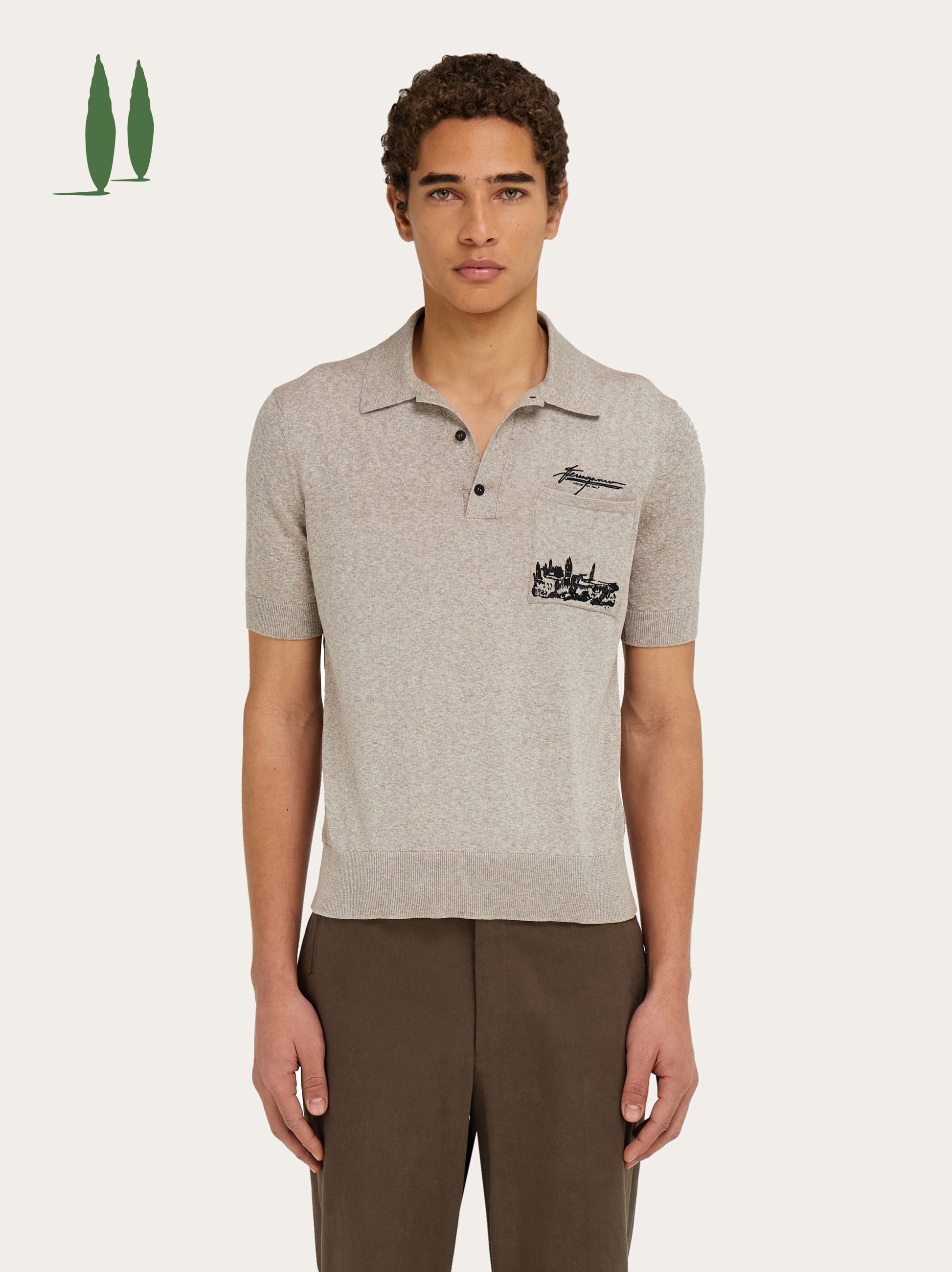 Back to Earth - Tuscany print polo shirt - 2
