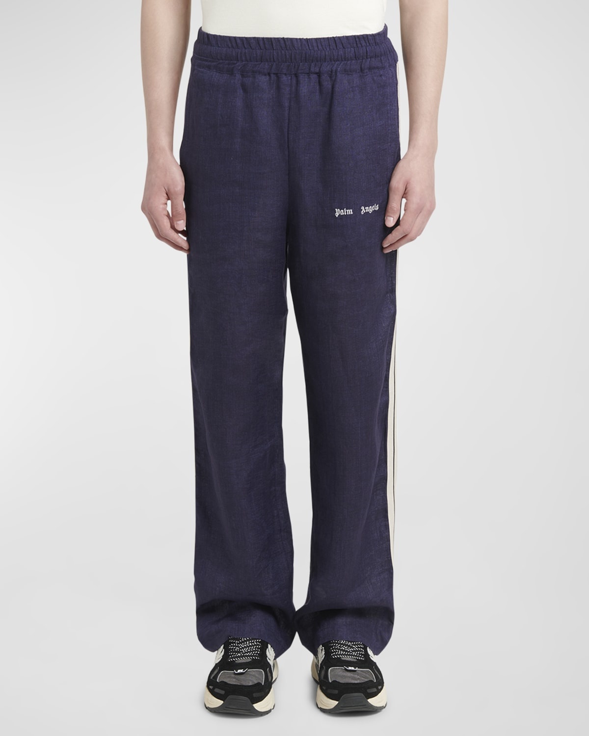 Men's Classic Logo Linen-Blend Track Pants - 3