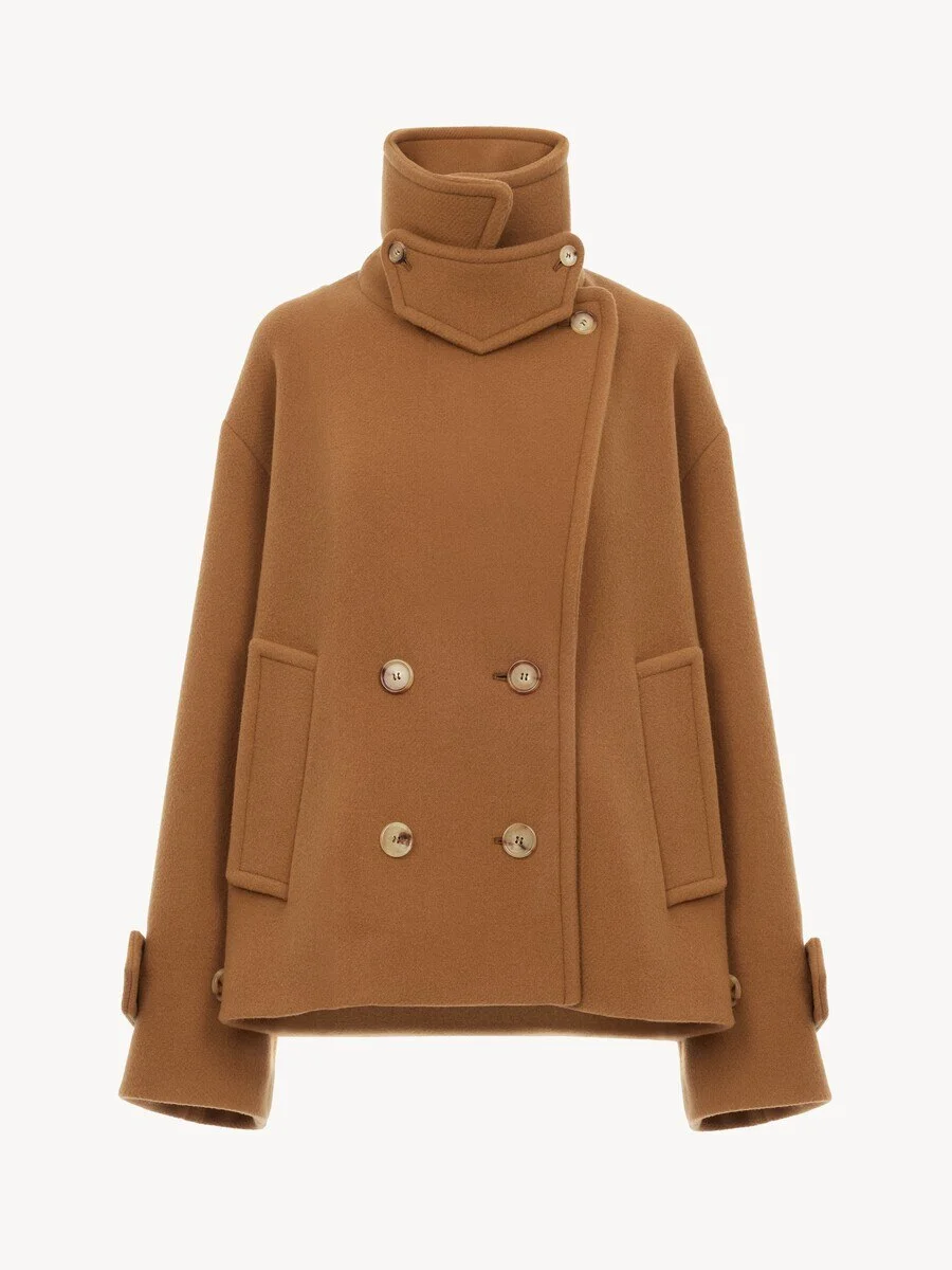 OVERSIZED SHORT COAT IN WOOL - 1
