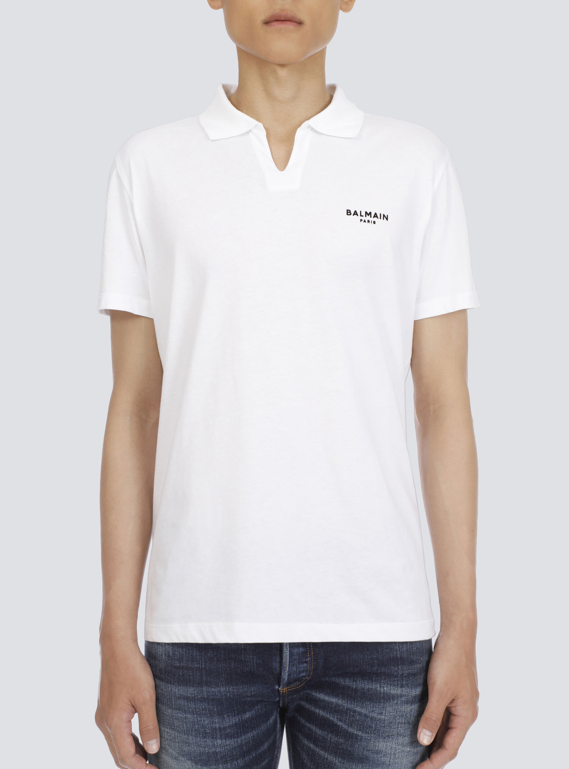 Balmain logo polo shirt in eco-responsible cotton - 7