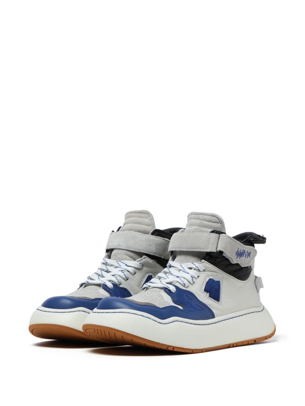 panelled touch-strap high-top sneakers - 4