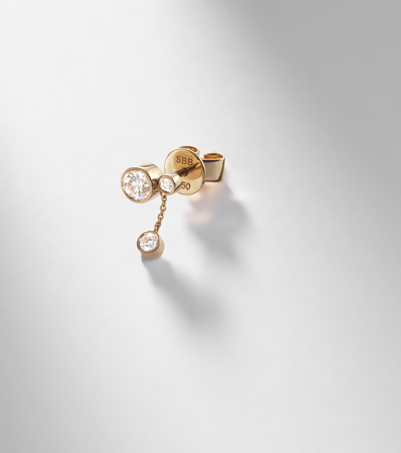 Grande Lou Diamant 18kt gold single earring with diamonds 5