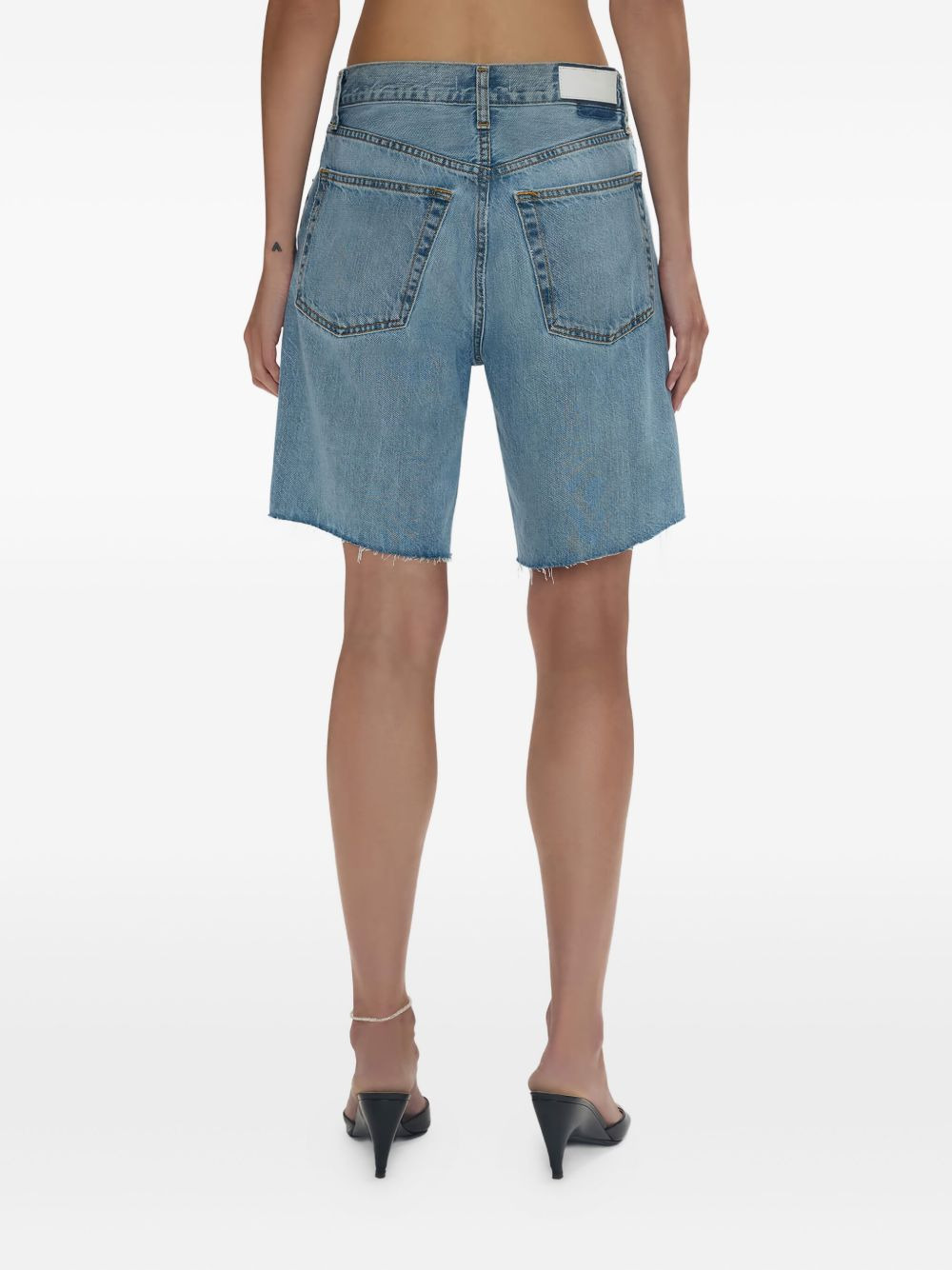 90s Comfort frayed-hem denim shorts - 3