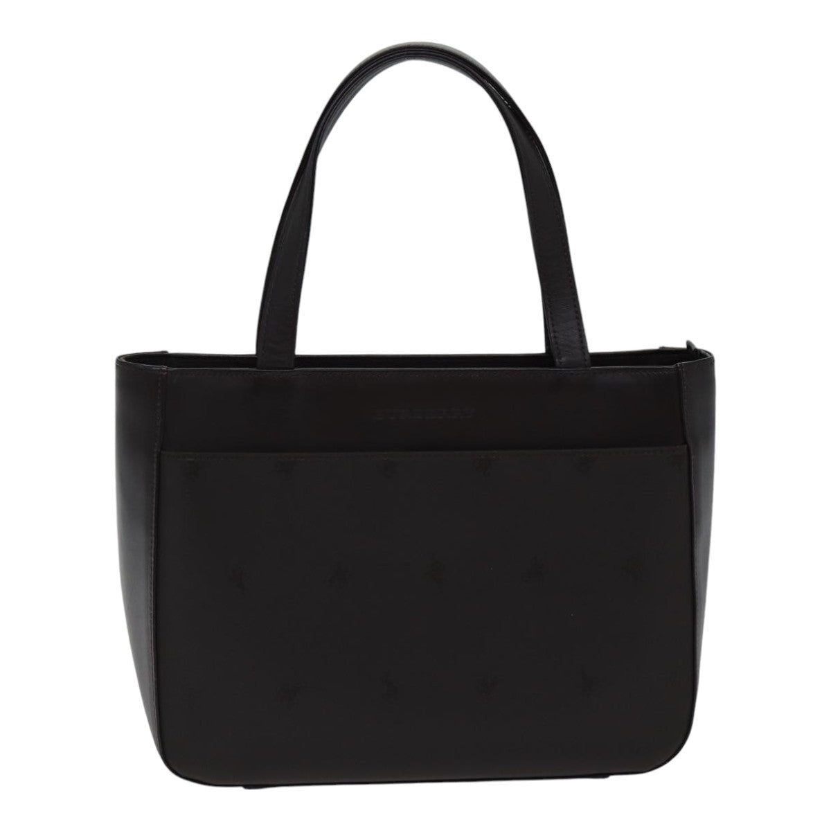 Burberry Hand Bag Nylon Leather Brown Silver - 2