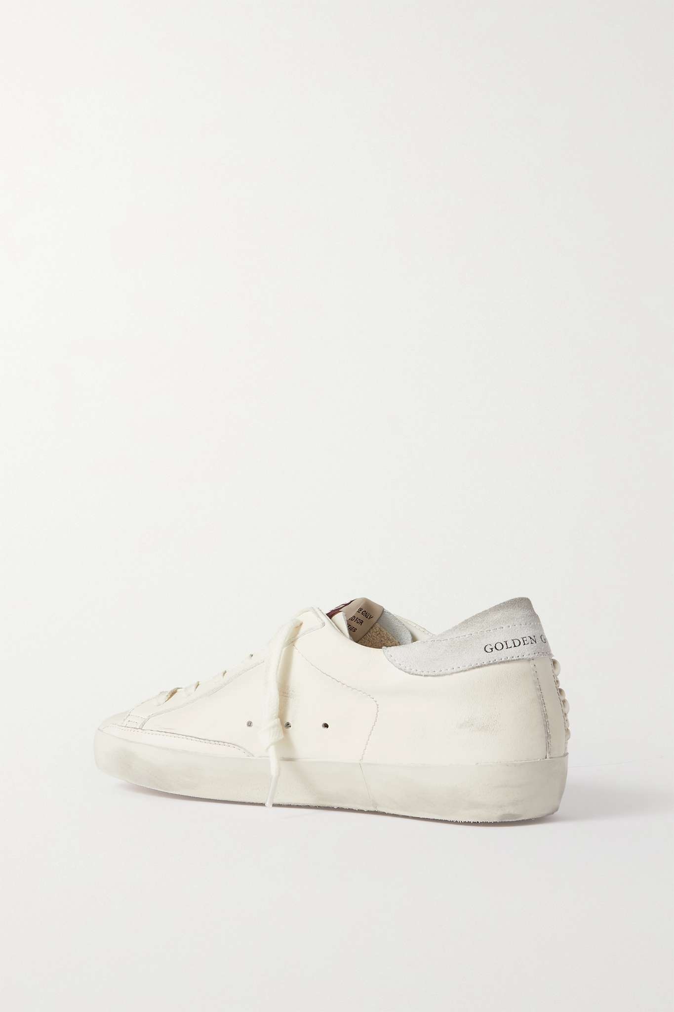 Superstar pearl-embellished distressed leather sneakers - 3