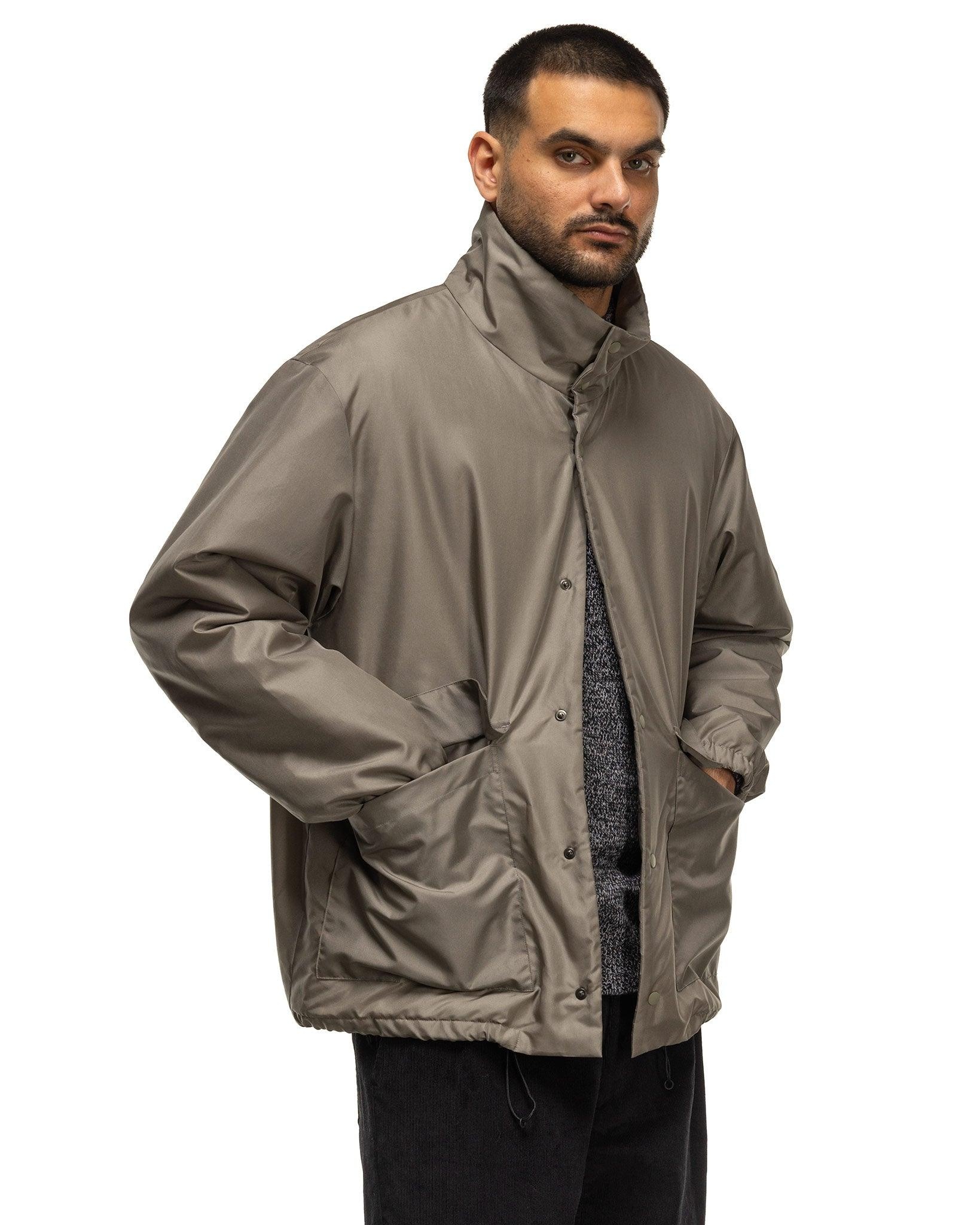 Silk Coating Padded Stand Coach Jacket Gray - 4