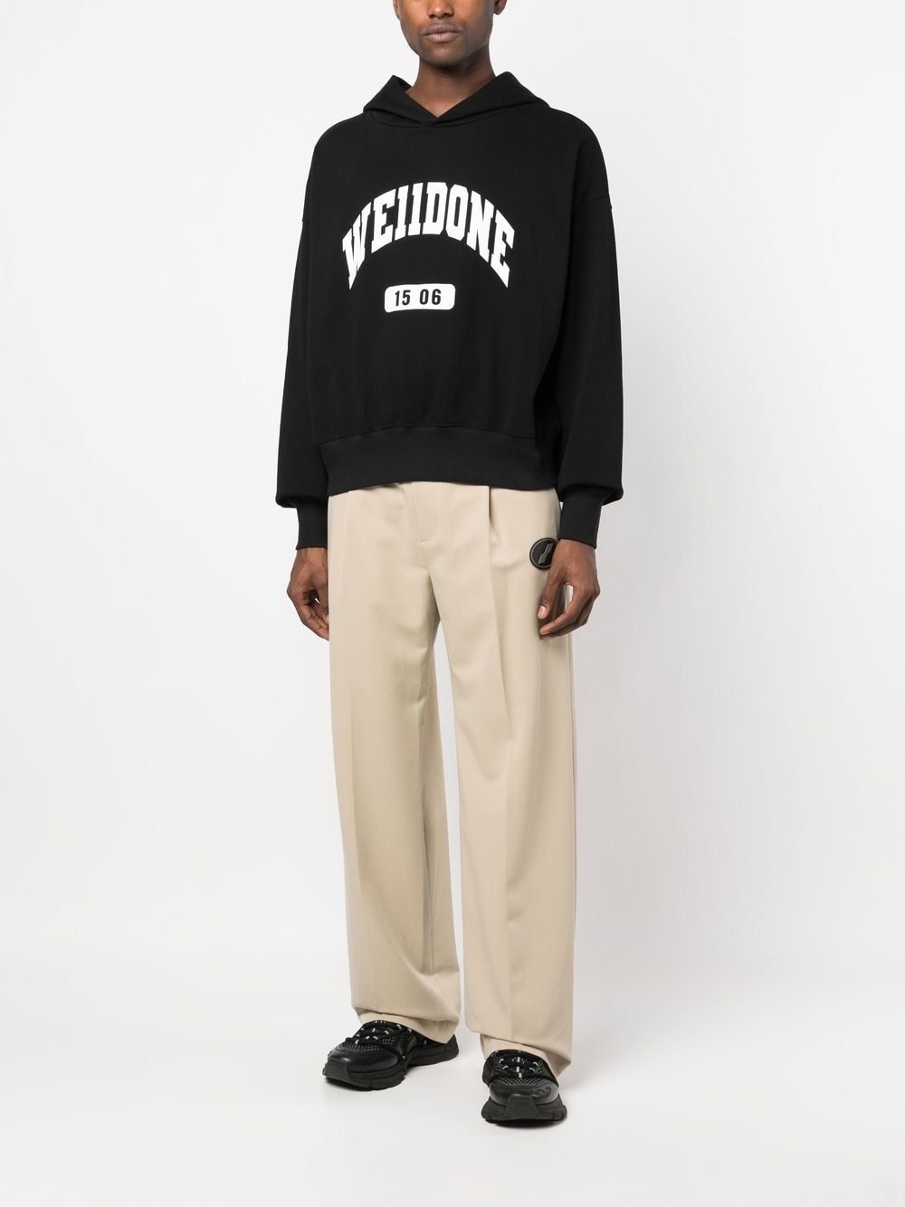 logo-print cotton hoodie - 2