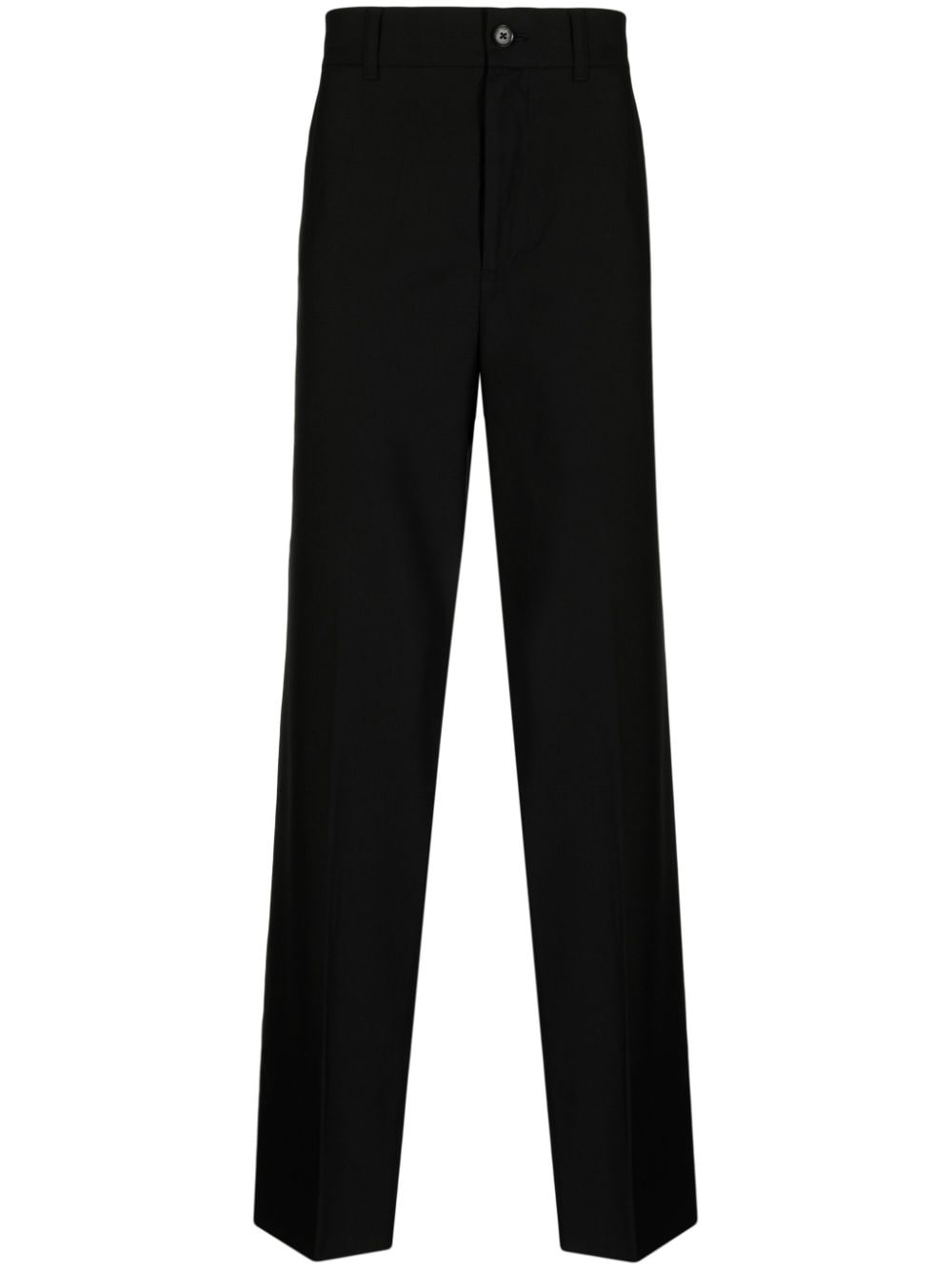 lambs wool straight-leg trousers - 1