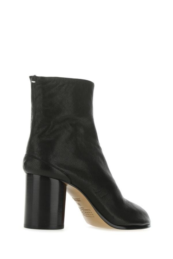 Black leather Tabi ankle boots - 3