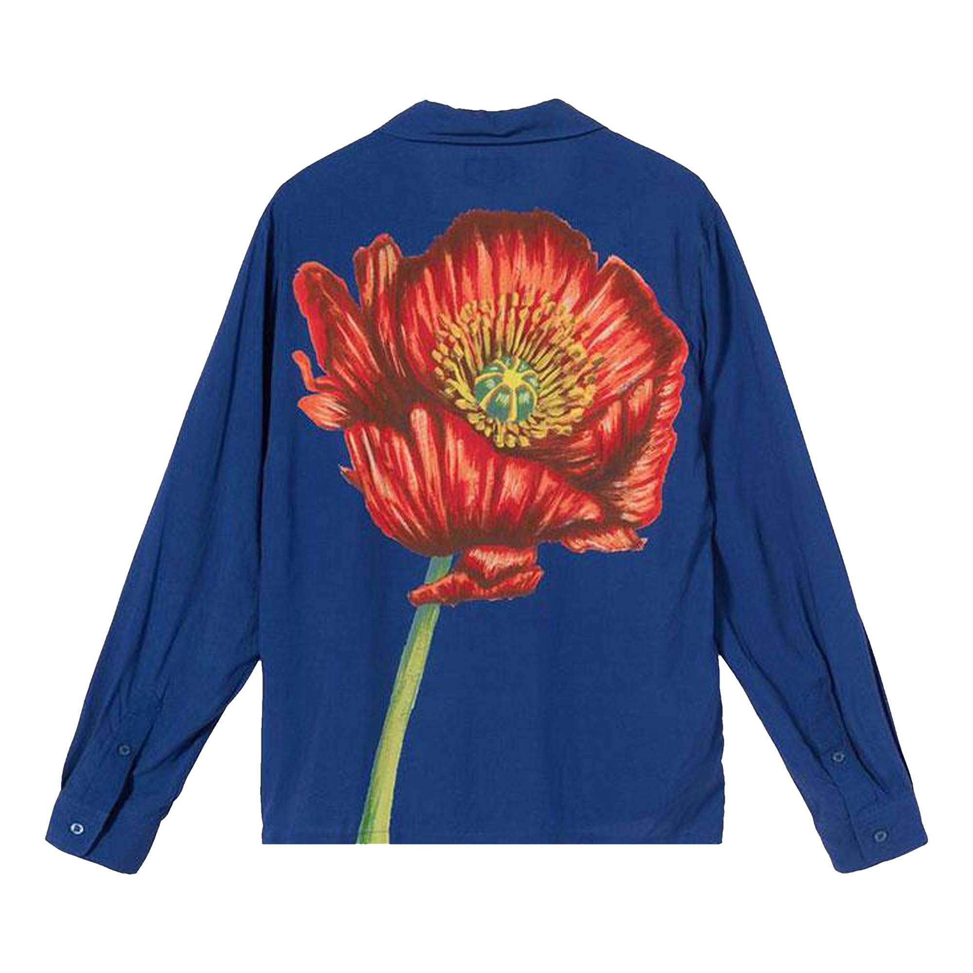 Stussy Big Poppy Long-Sleeve Shirt 'Blue' - 2