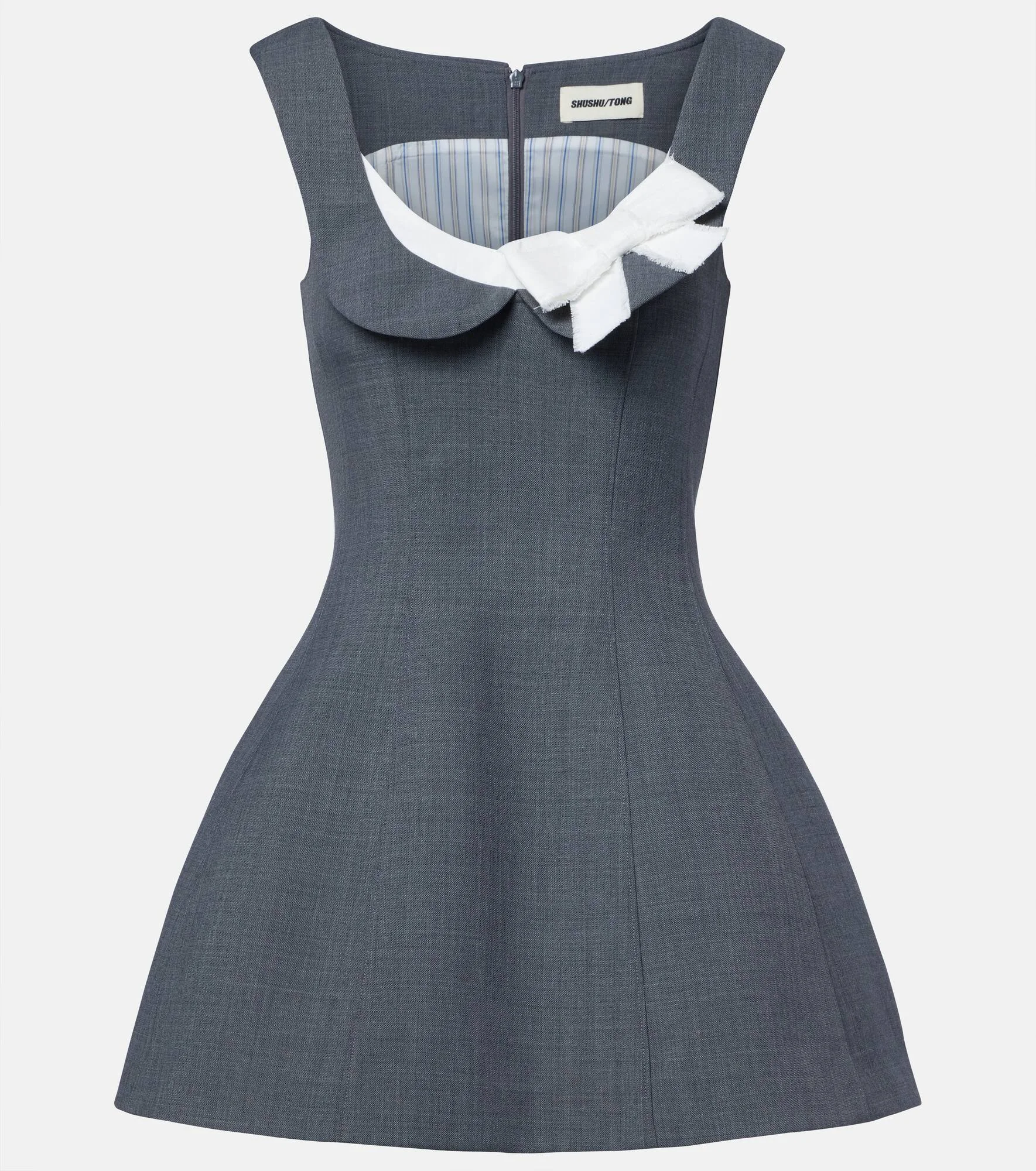 Bow-detail twill minidress - 1