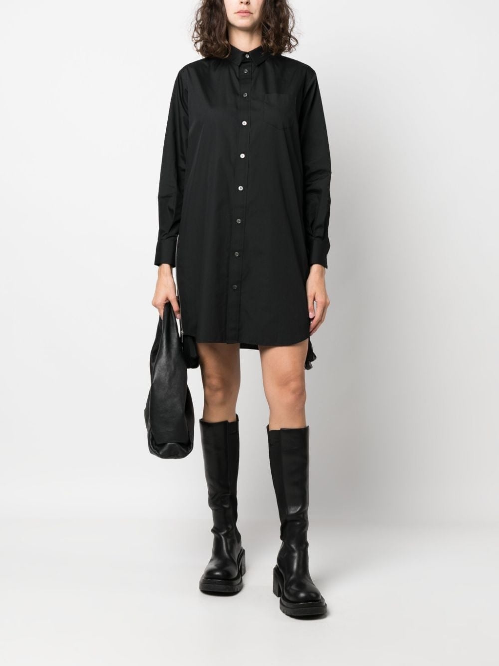 zip-detail mini shirtdress - 2