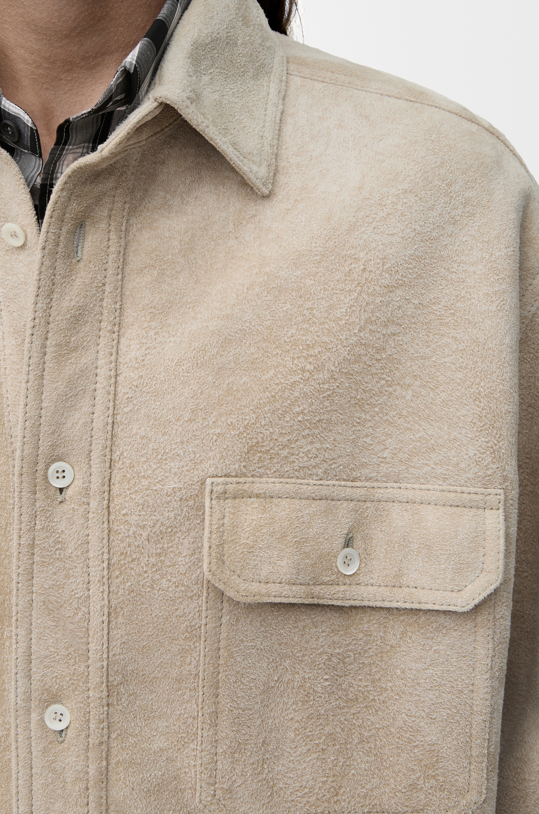 Overshirt in suede lambskin - 5