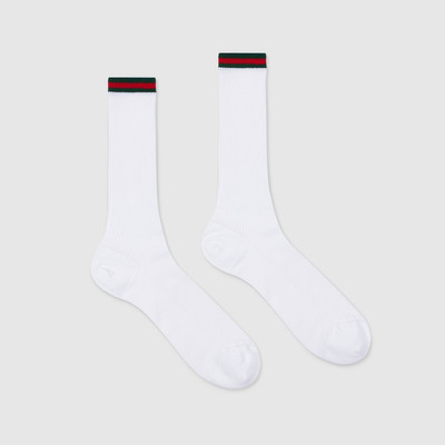 GUCCI Cotton blend socks with Web outlook