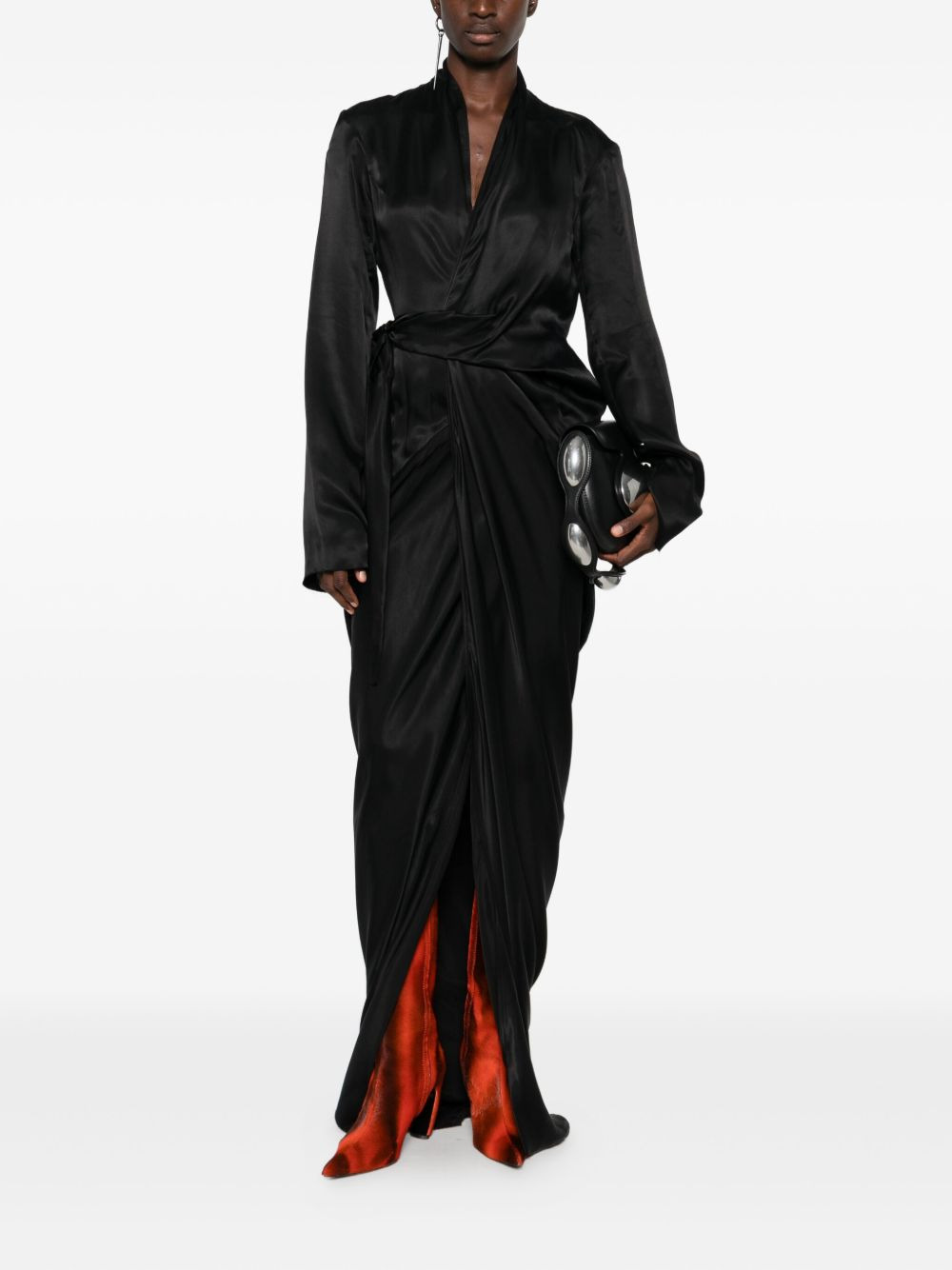 draped wrap dress - 2