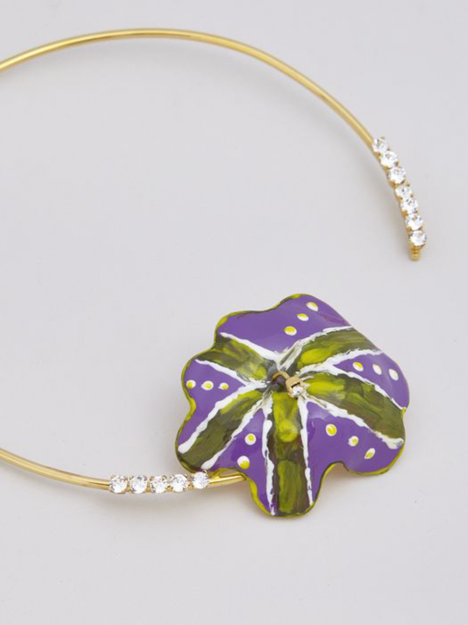 BRASS AND RHINESTONE FLORA CHOCKER - 2