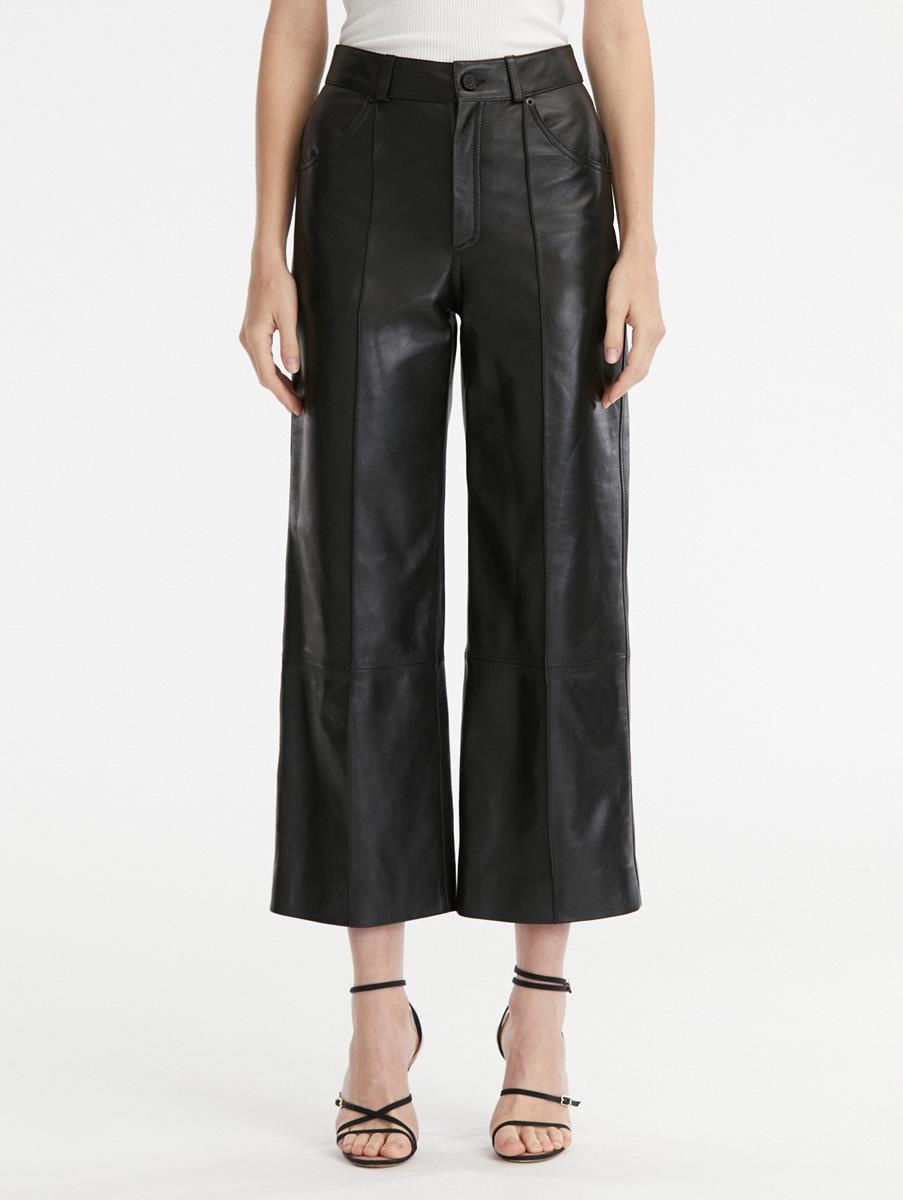 SEAM DETAIL LEATHER PANT - 2