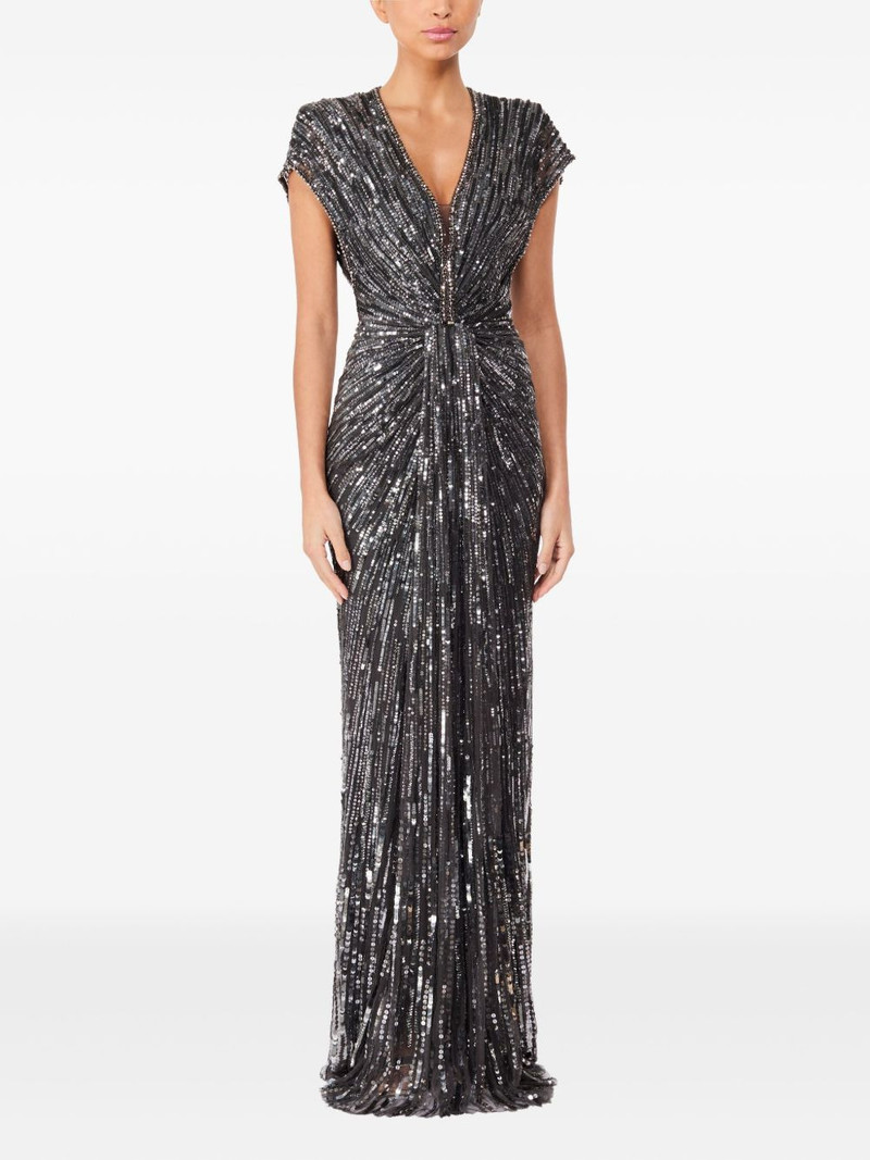 JENNY PACKHAM Zola sequin-embellished V-neck maxi dress outlook