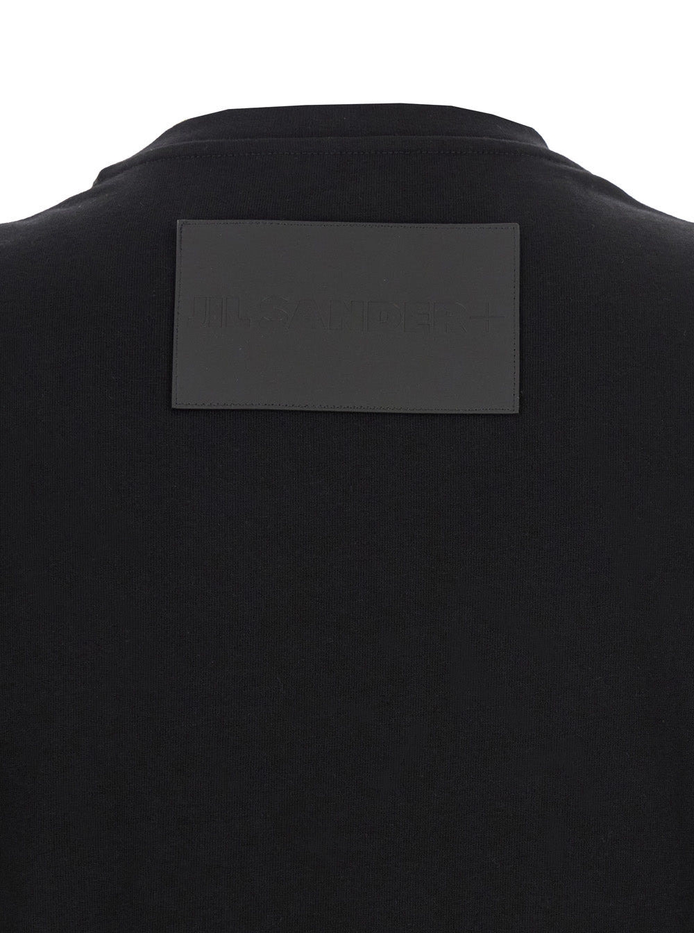 Jil Sander Men Black Crewneck T-Shirt With Logo Patch On The Rear In Cotton Man - 3