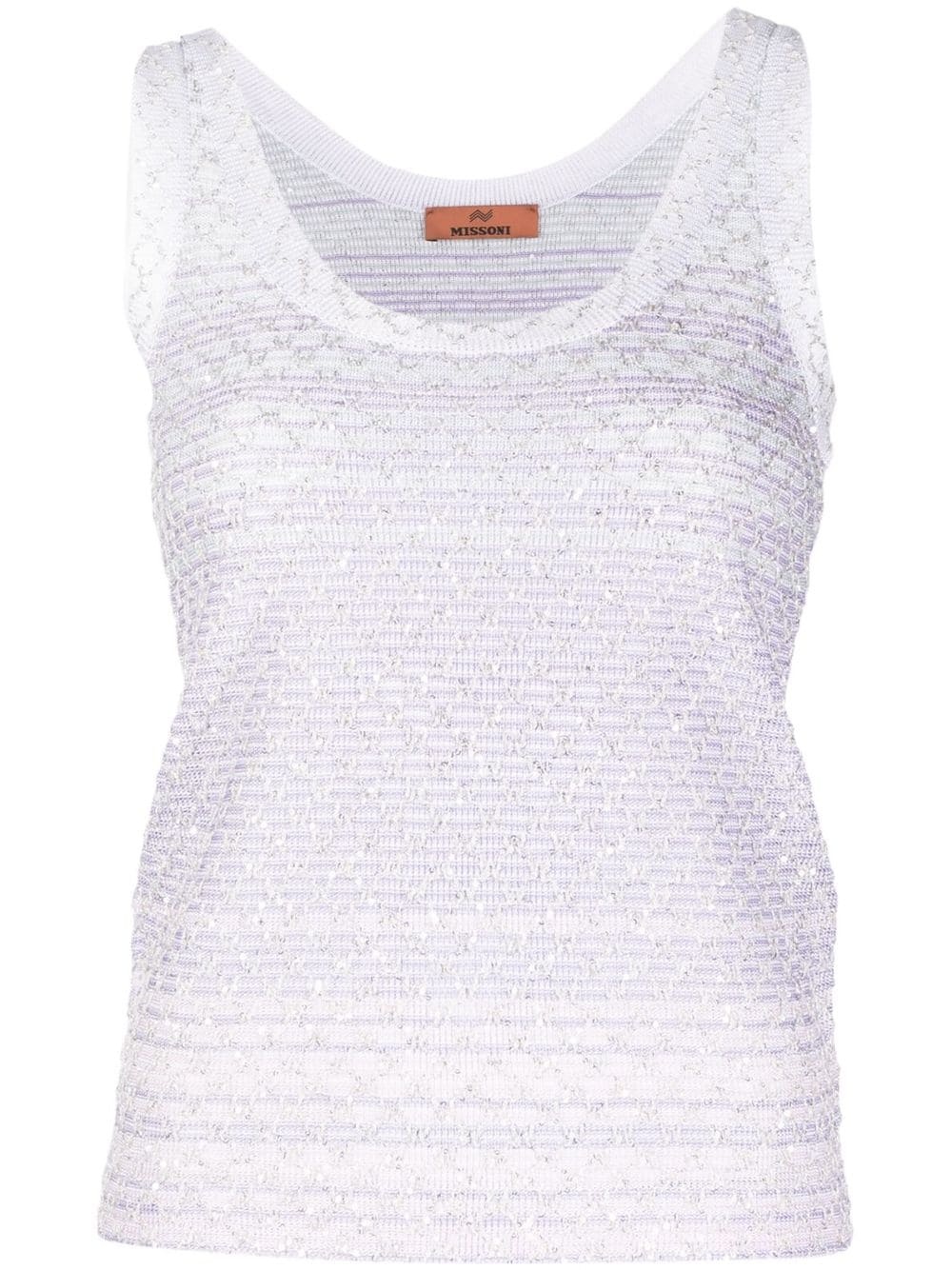 sequin-embellished sleeveless top - 1