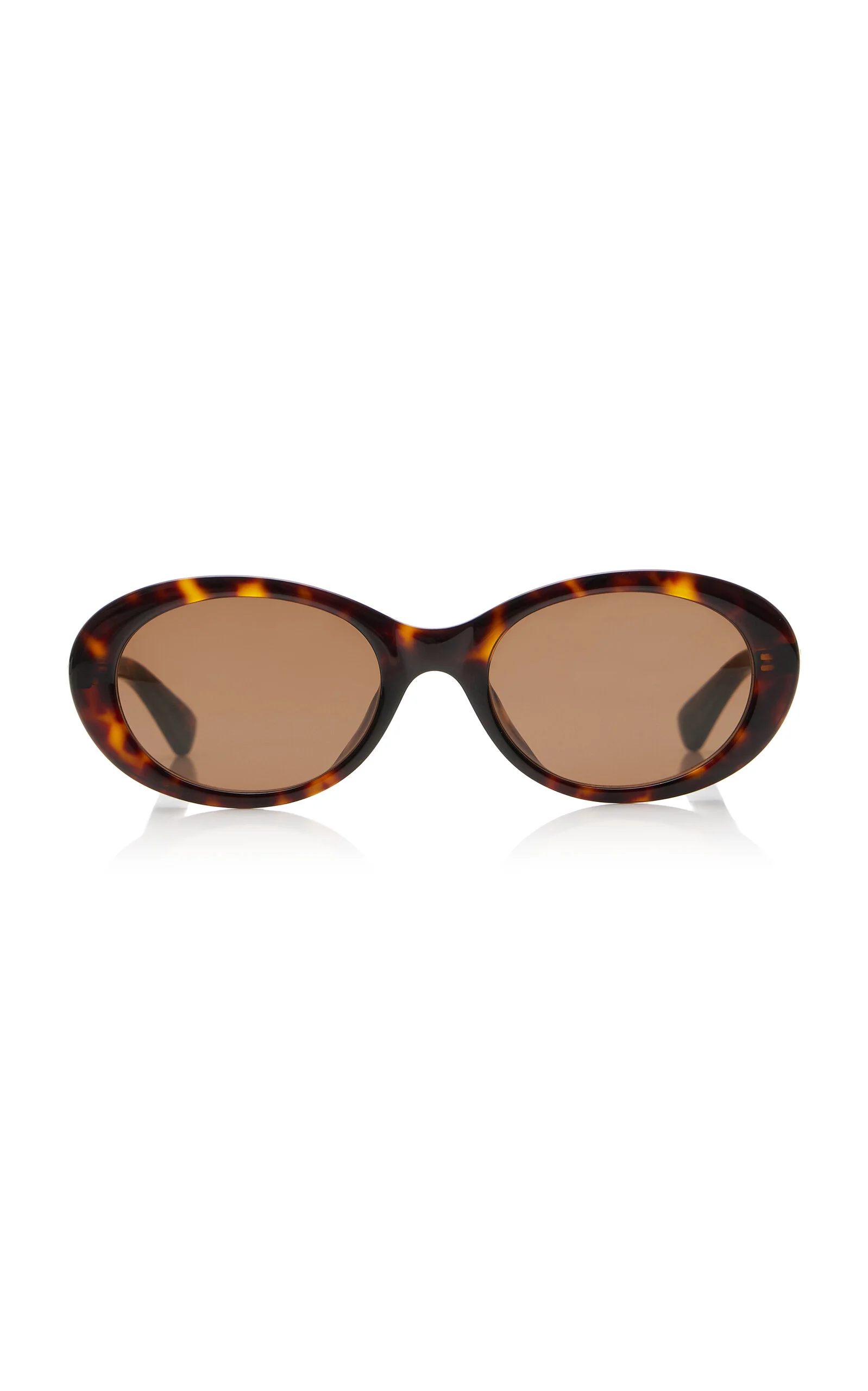 Black Oval-Frame Bio Injected Sunglasses brown - 1