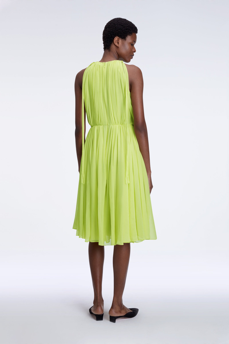 Wilson Dress In Lime Chiffon Crepe 4