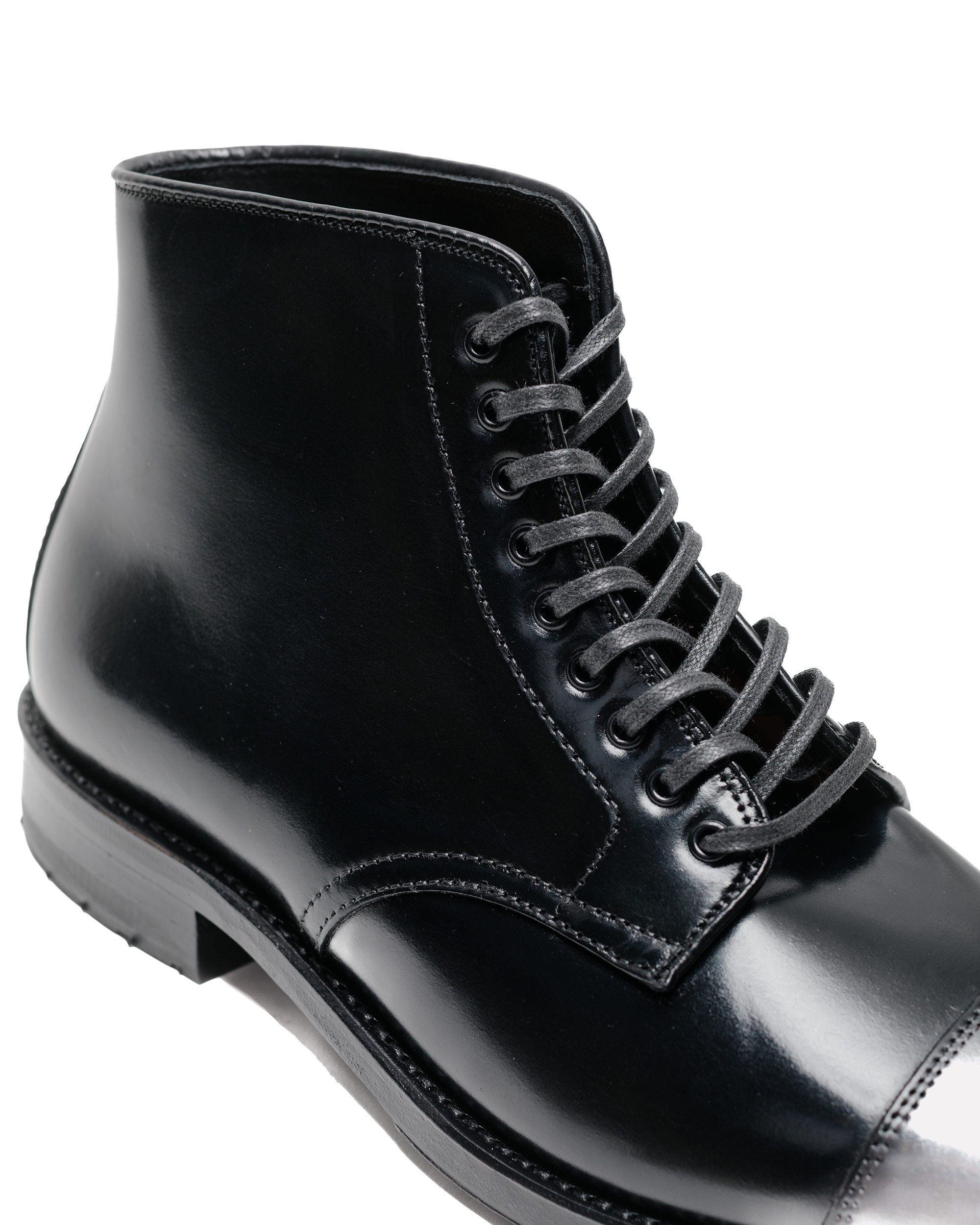 Straight Tip Boot With Commando Sole Black Shell Cordovan 39625C - 3