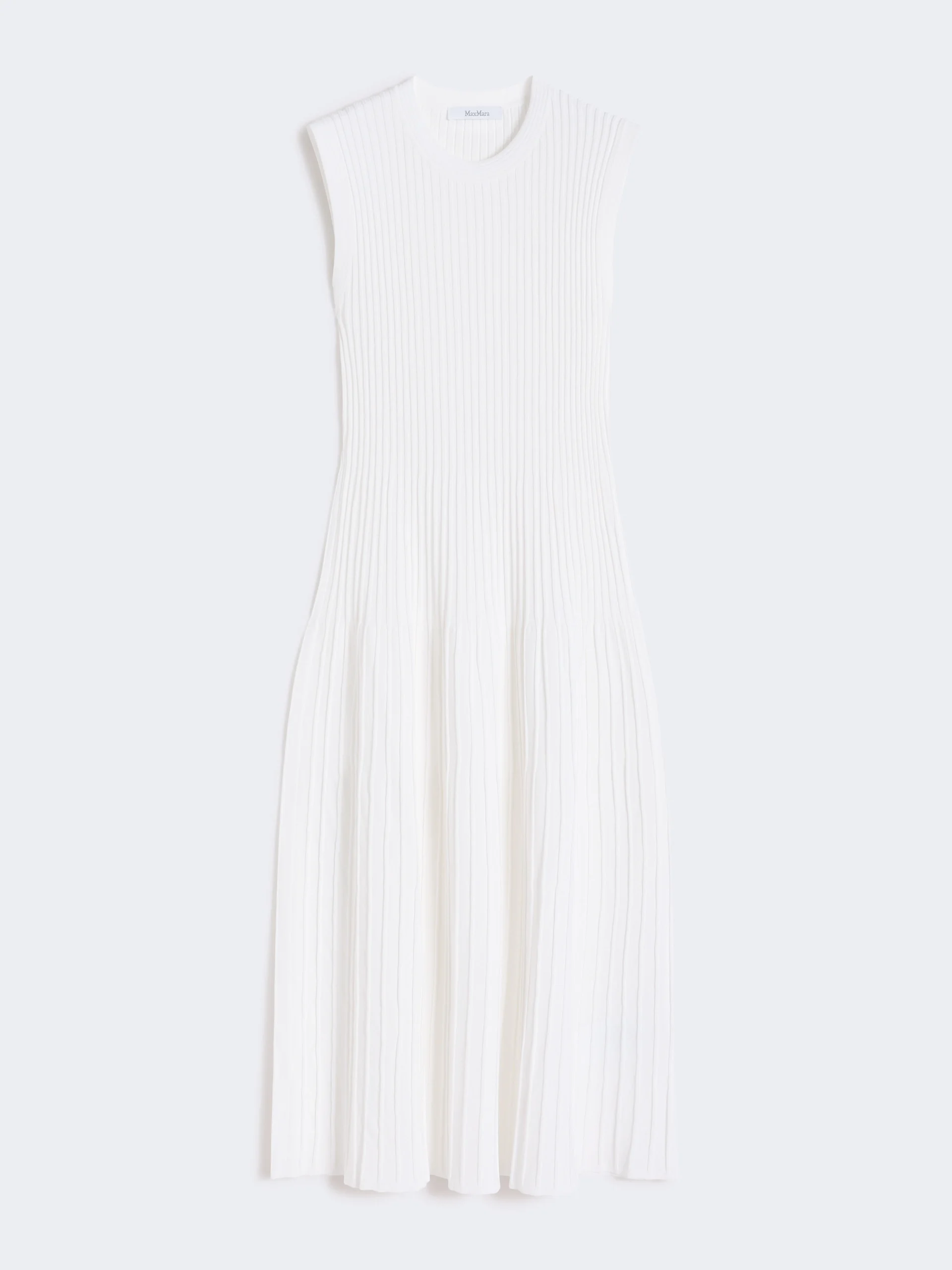 EGIZIO Viscose crêpe yarn dress - OPTICAL WHITE - 1