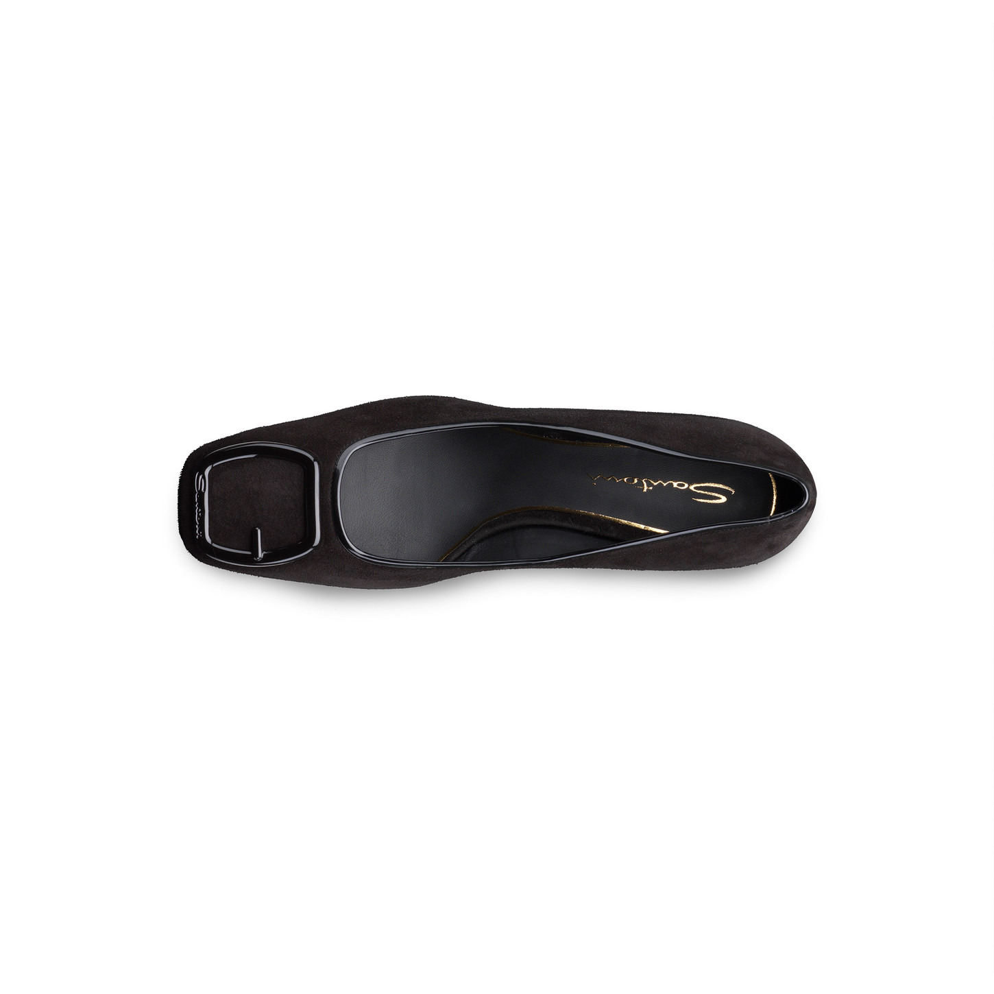 Women's black suede mid-heel pump - 5