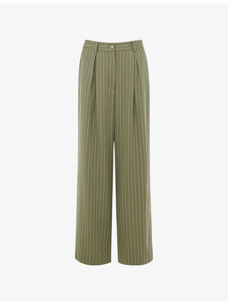 Lottie Pinstriped Wide-Leg High-Rise Woven Trousers 1