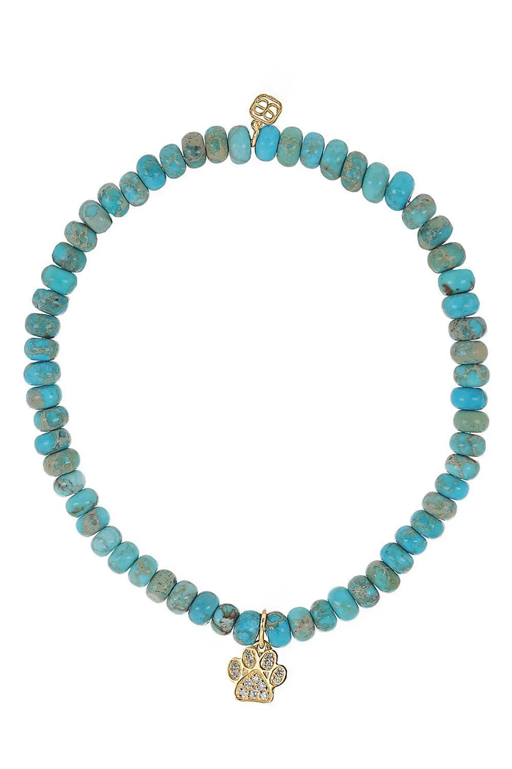 Turquoise Small Paw Charm Bracelet - 1