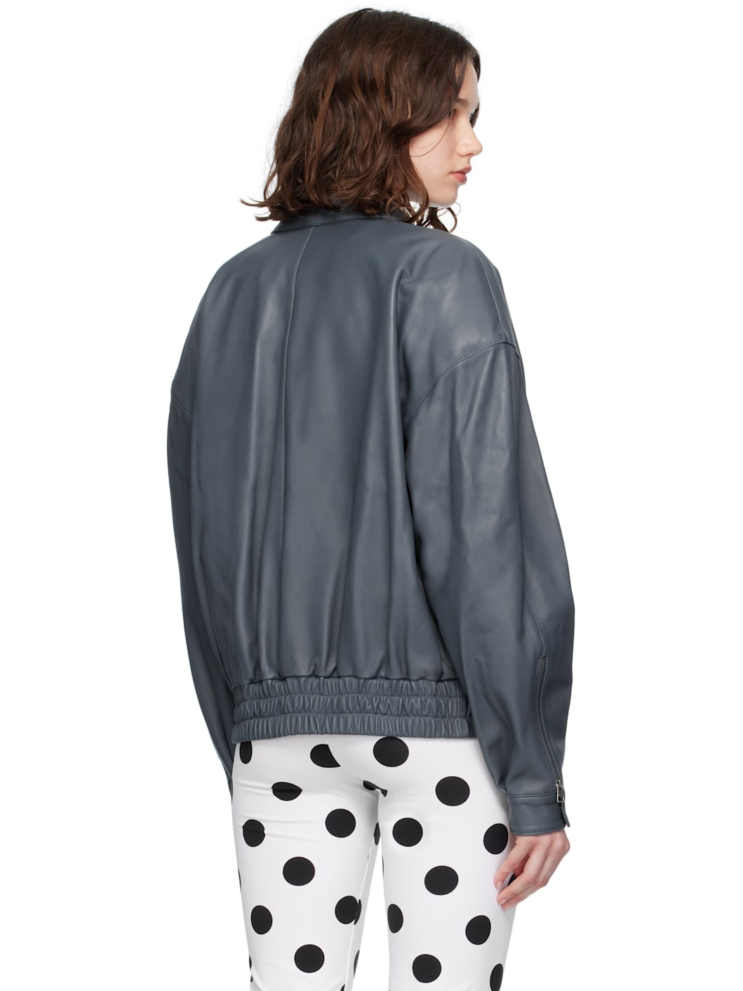 Blue Lora Leather Jacket - 3