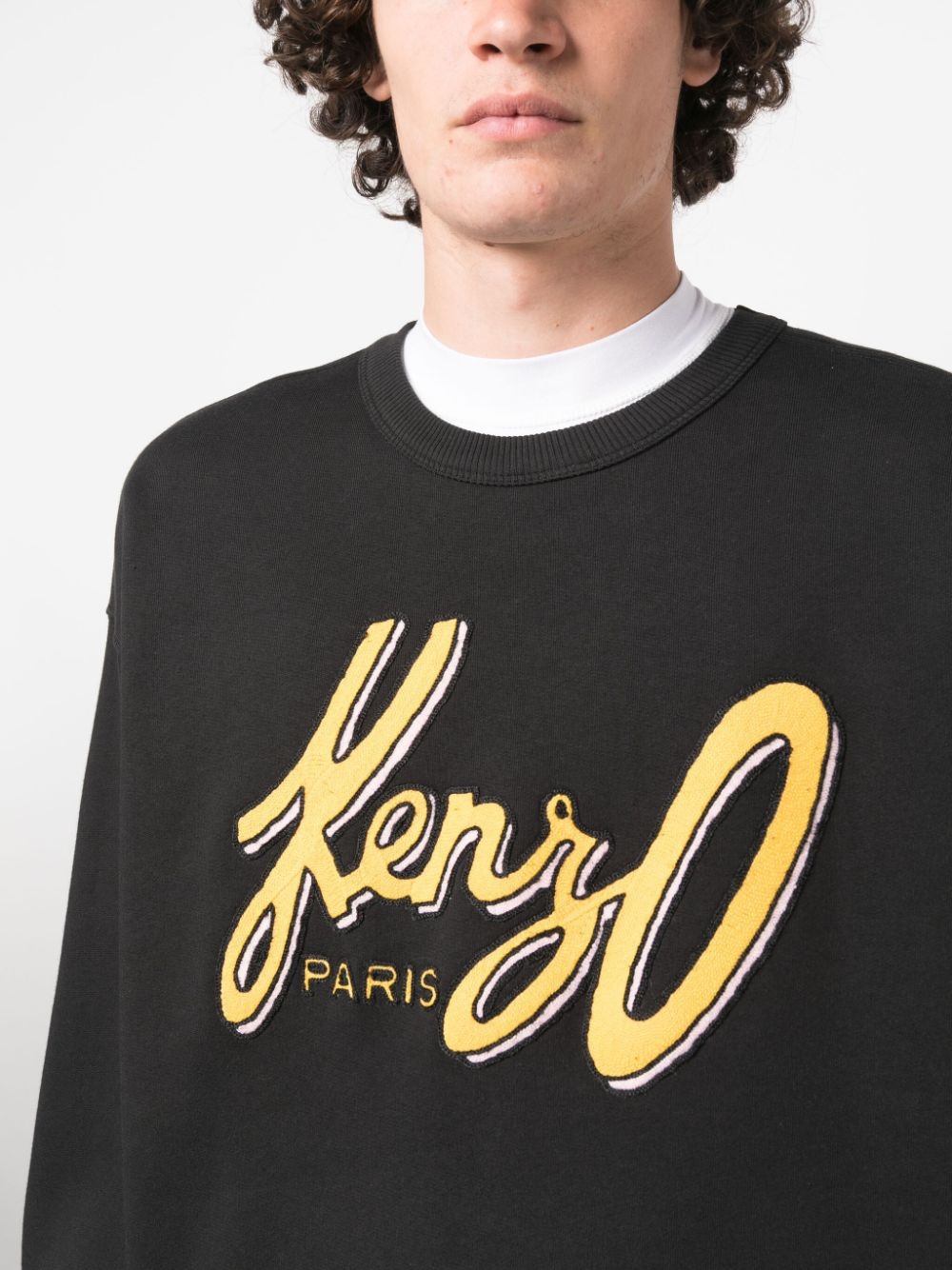 logo-print cotton sweatshirt - 5