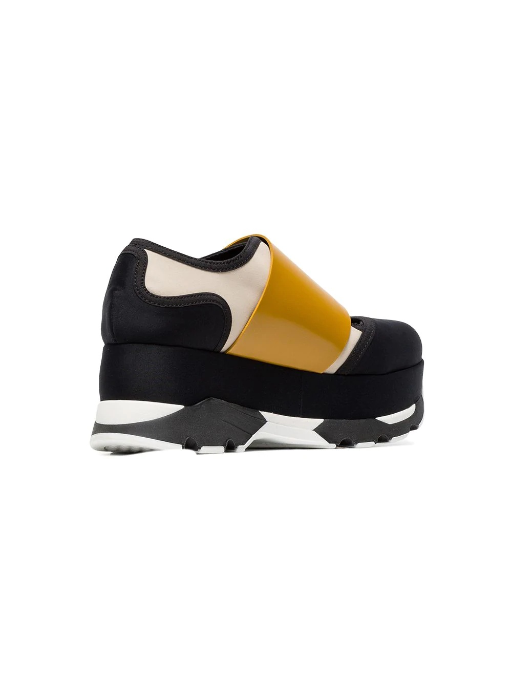 Black Yellow 65 neoprene platform sneakers - 3