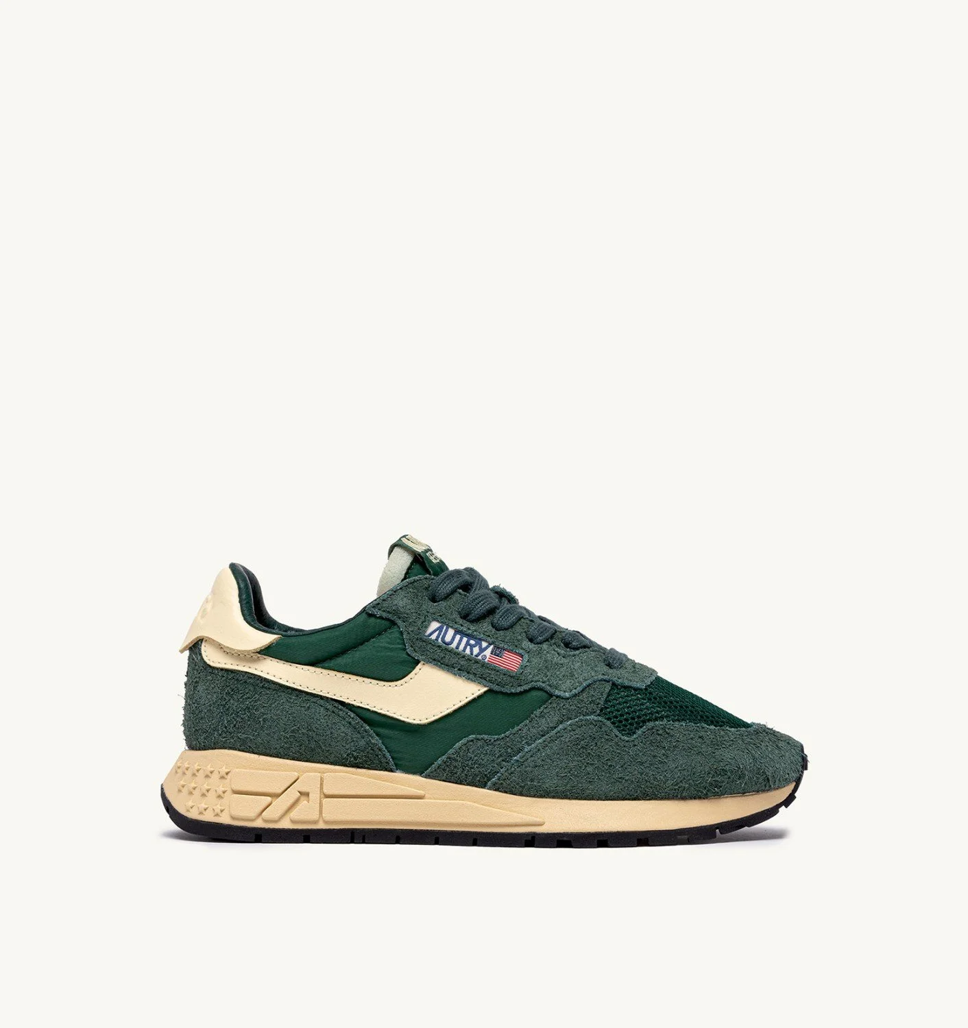 REELWIND LOW SNEAKERS IN NYLON SUEDE AND LEATHER COLOR BOTTLE GREEN AND RUTABAGA - 1
