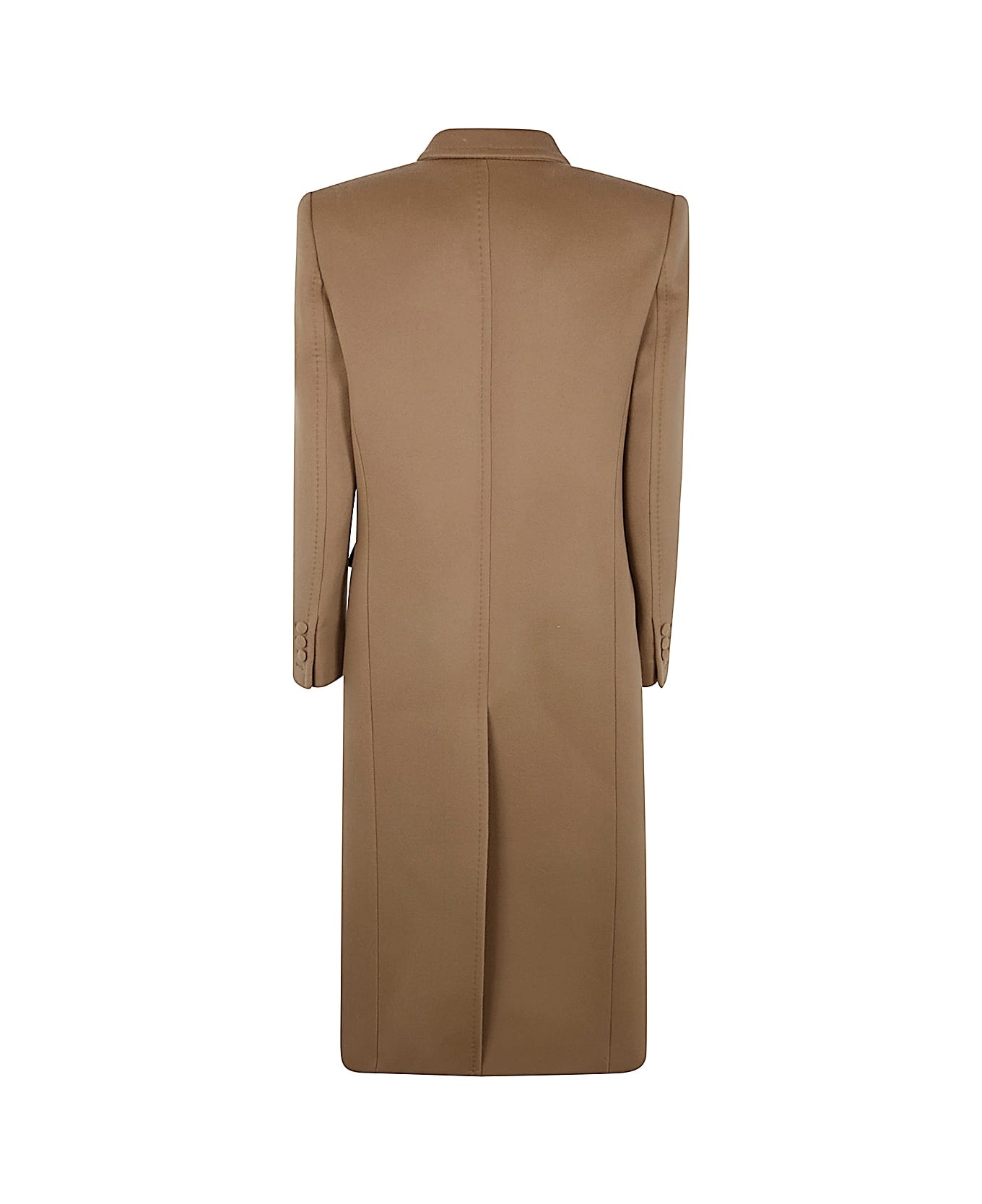 Shoulder Pad Wool And Cashmere Coat - 3