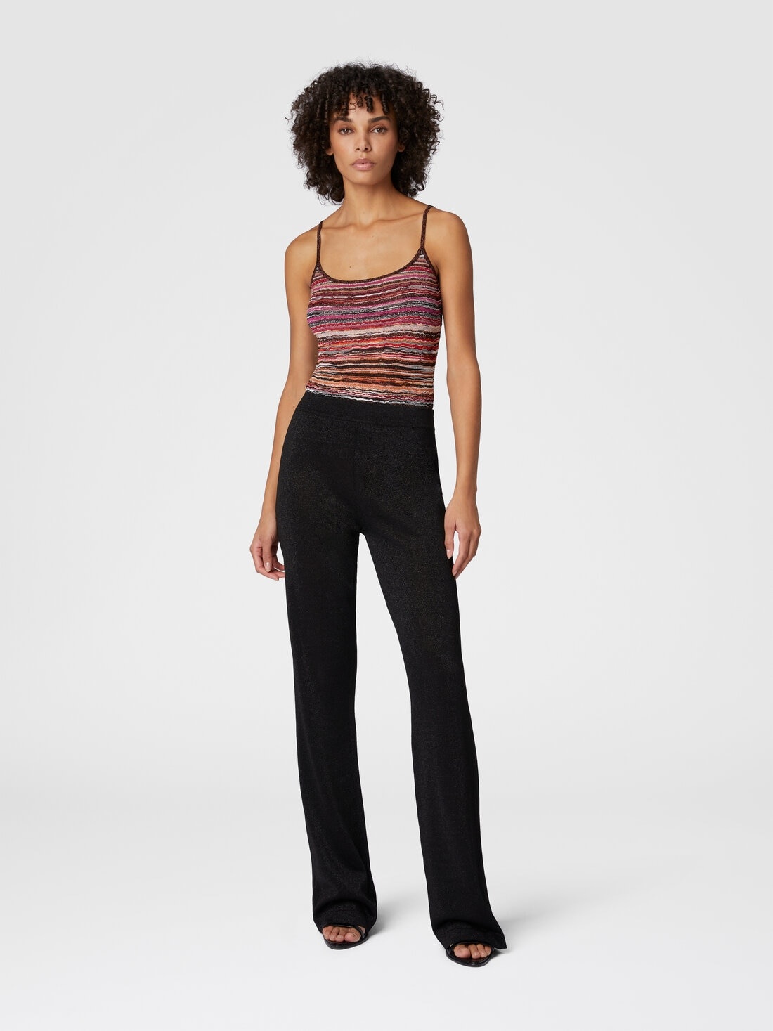 Straight trousers in lamé viscose - 2