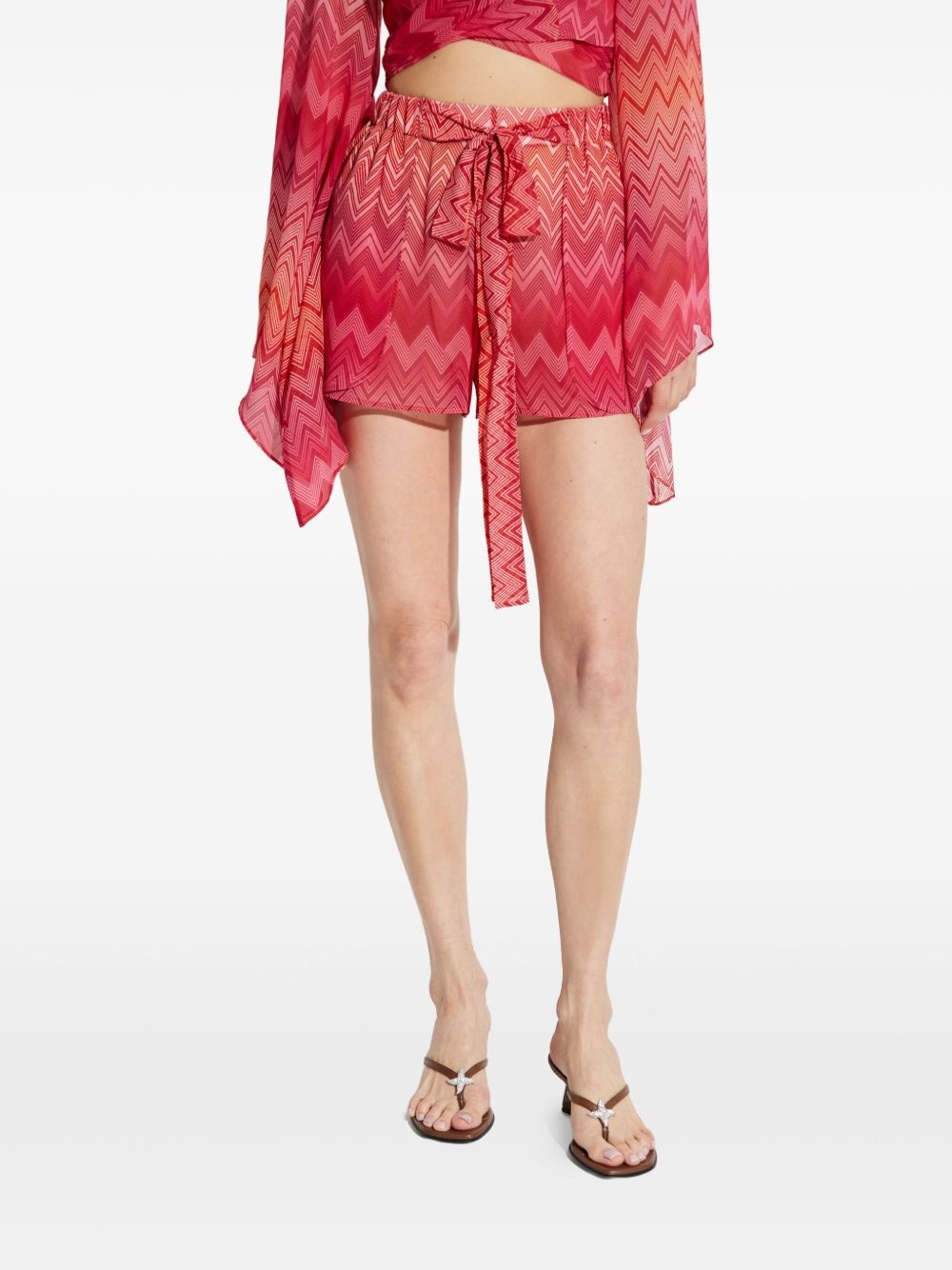 zigzag-woven shorts - 3