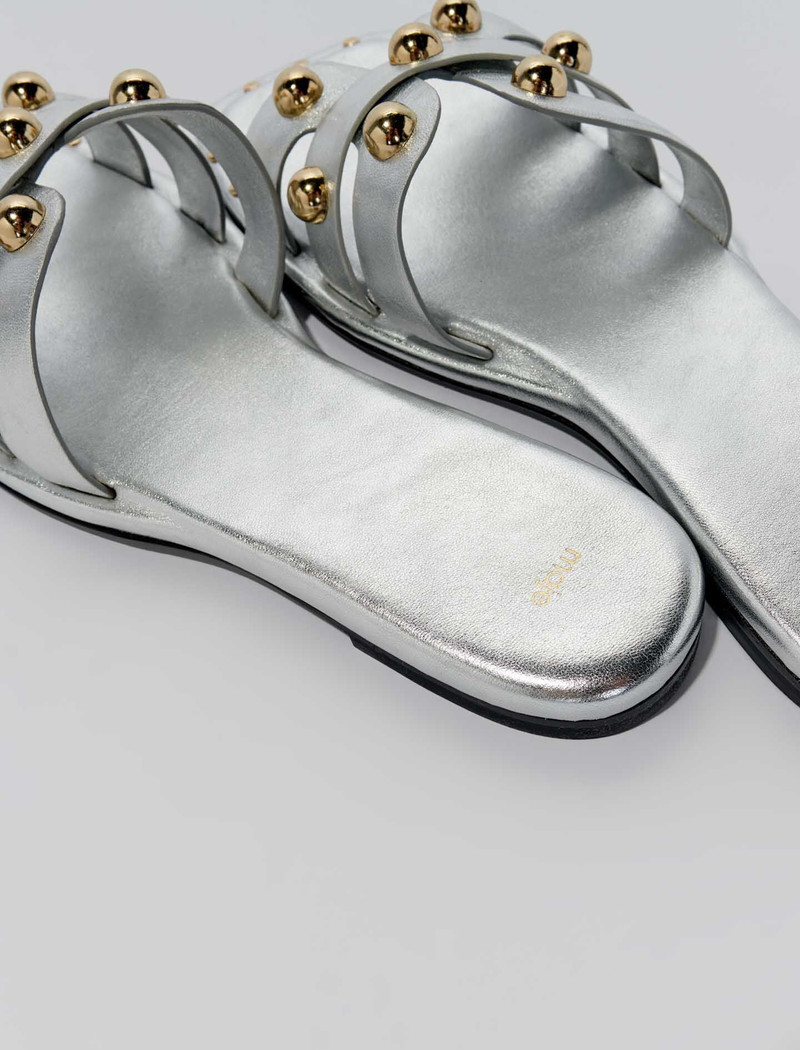 maje Studded leather mules outlook