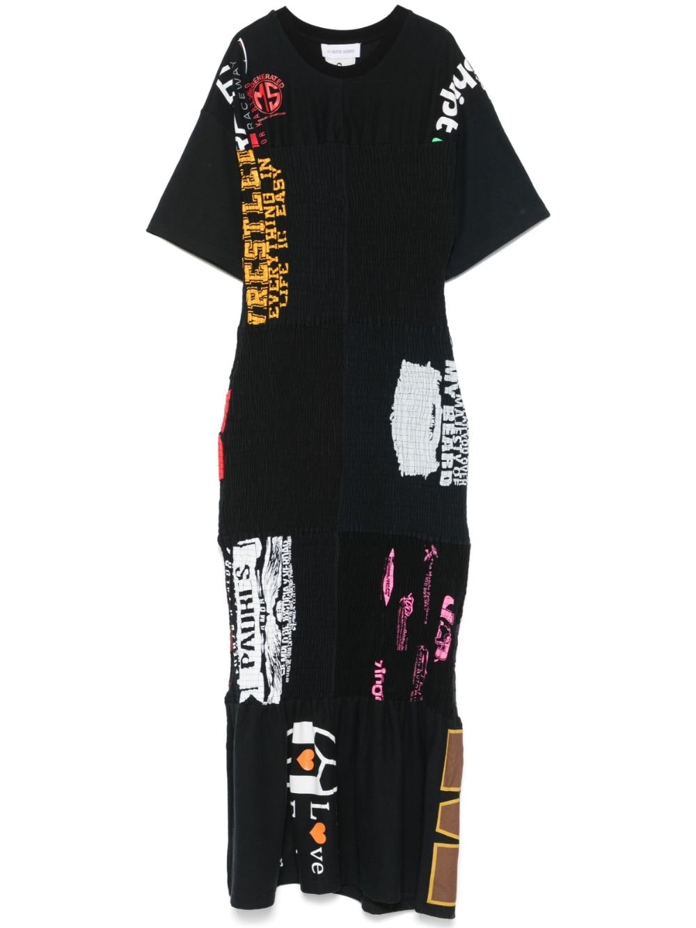 shirred midi dress - 1