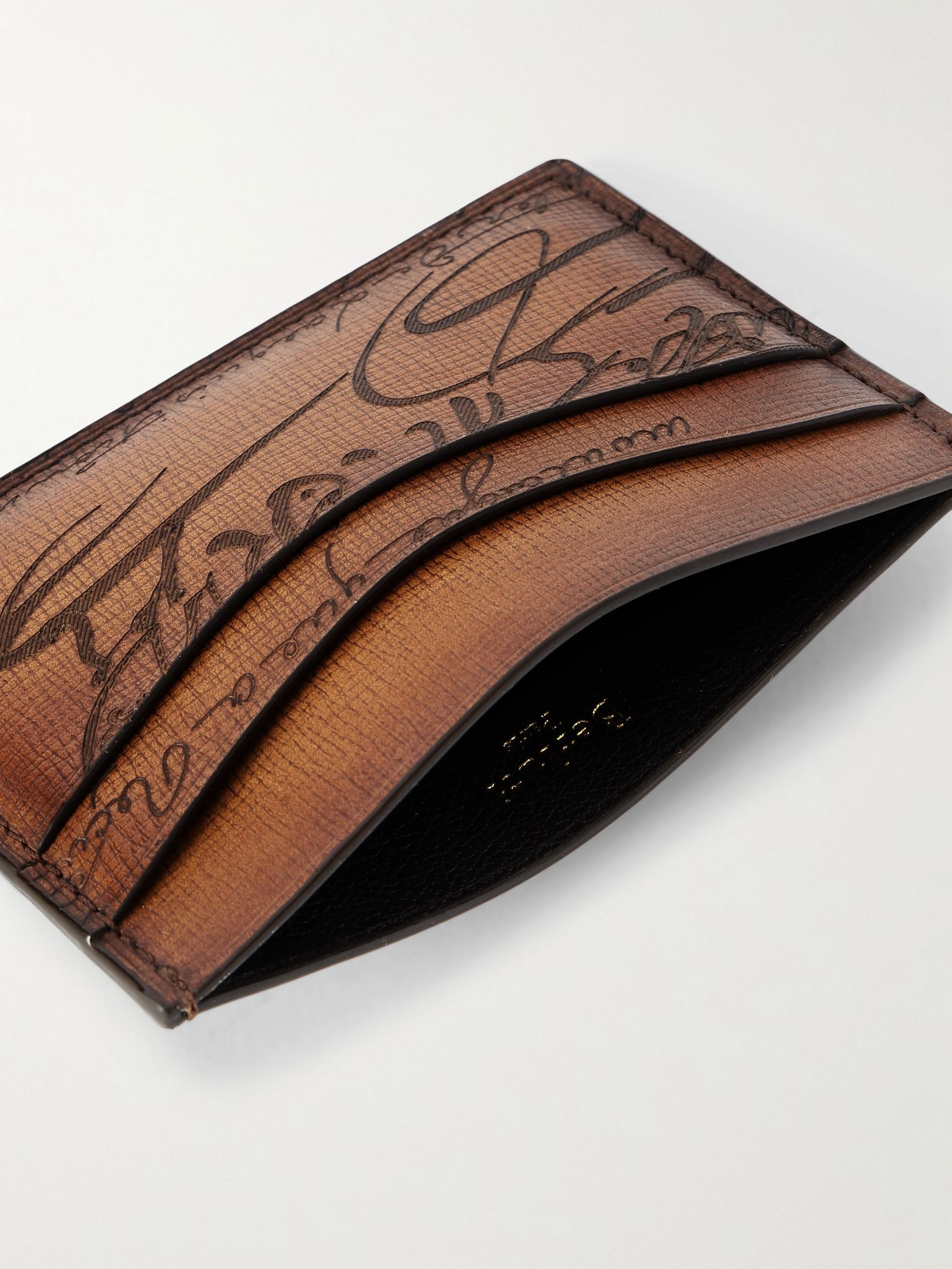 Bambou Neo Scritto Venezia Leather Cardholder Brown - 4