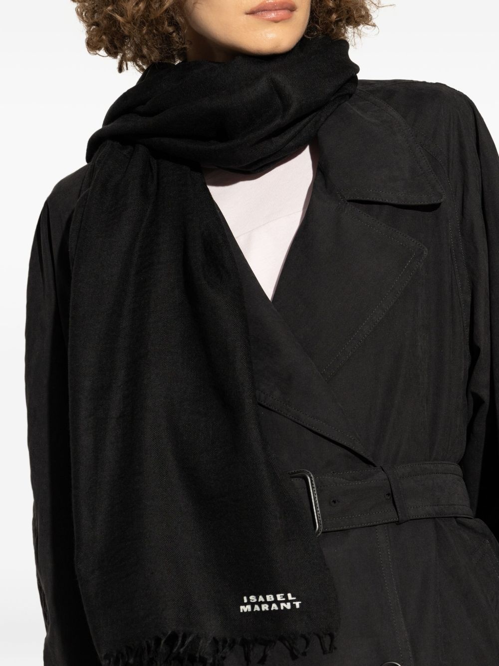 frayed-edge cashmere scarf - 3