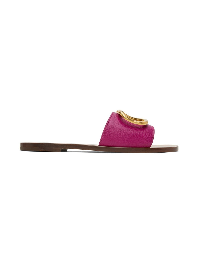 logo-plaque leather sandals 1