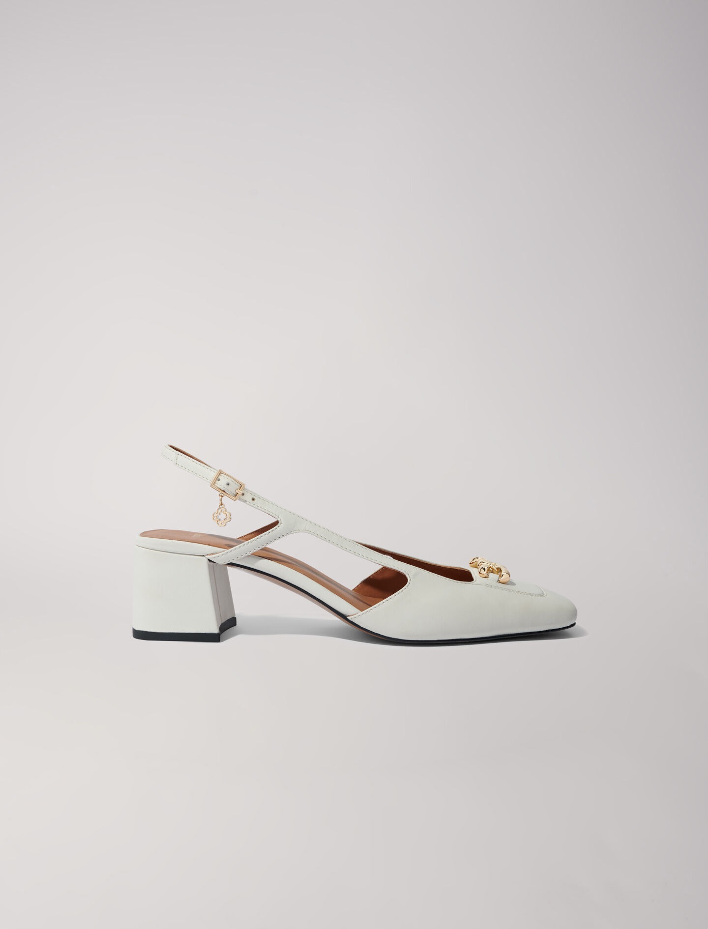 Square-toe leather pumps - 1