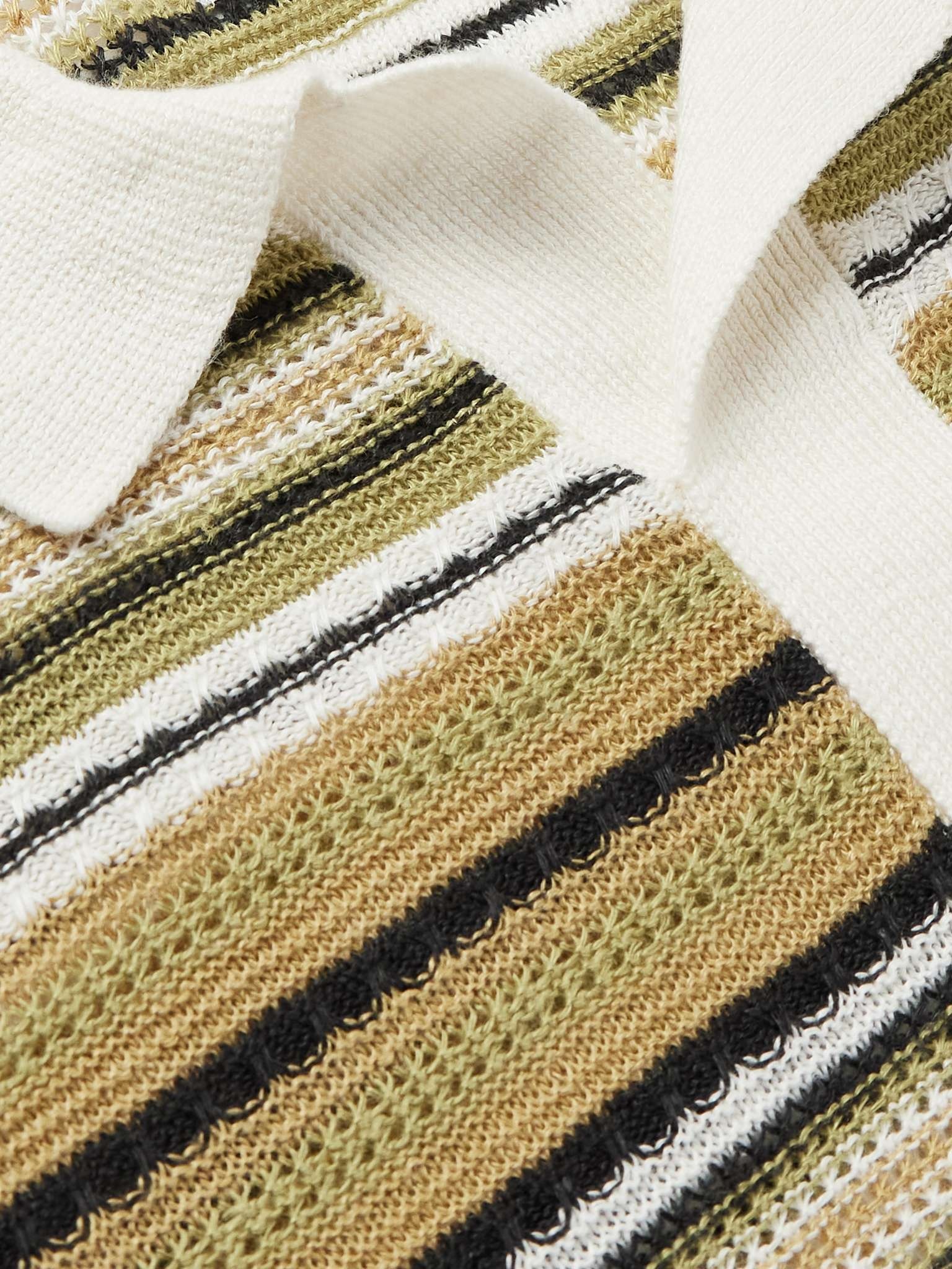 Noam 6689 Striped Linen Polo Shirt - 4