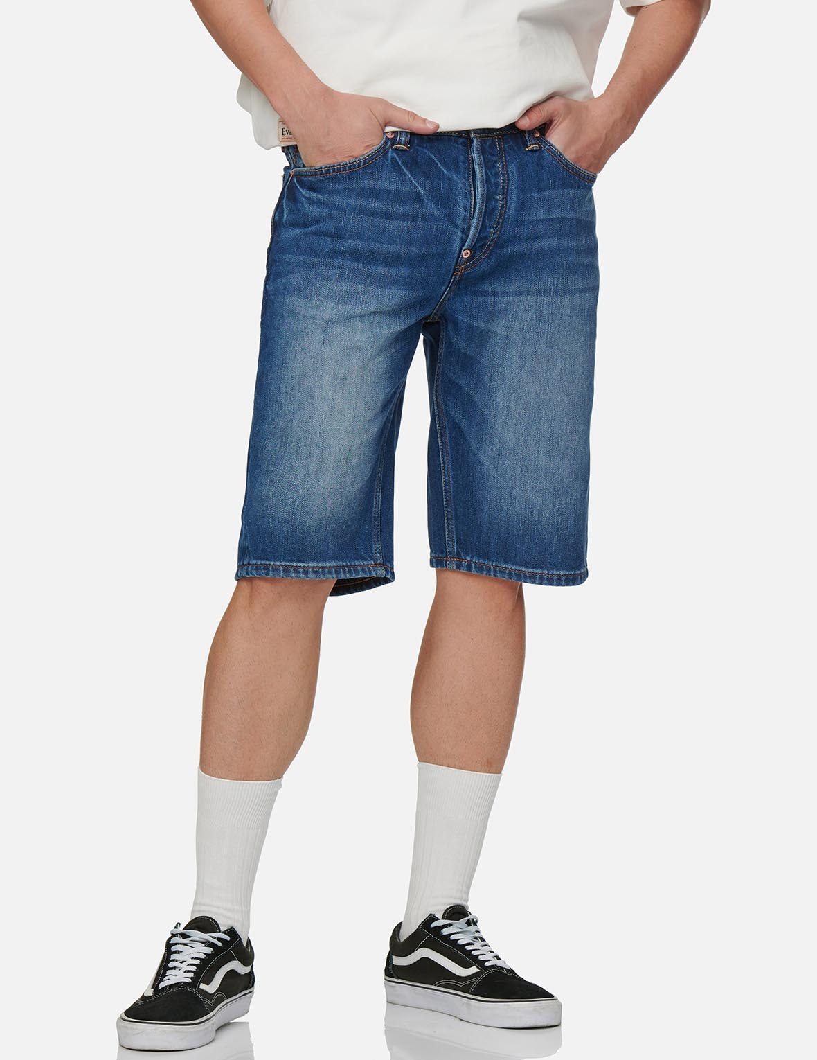 CAMOUFLAGE BRUSHSTROKE DAICOCK DENIM SHORTS - 4