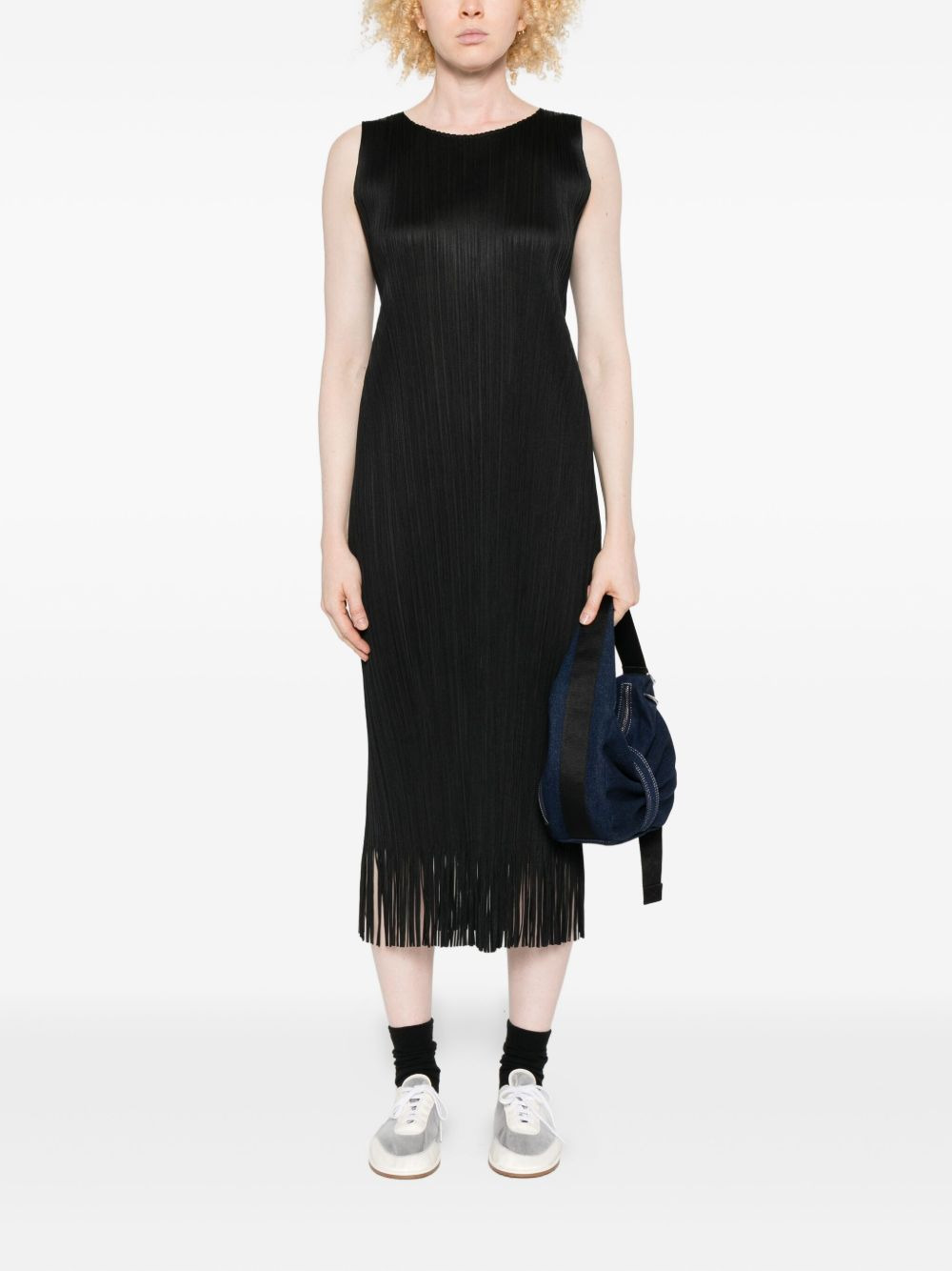Wave pleated-fringe midi dress - 2