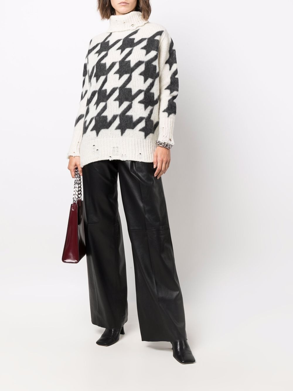 houndstooth pattern jumper - 2