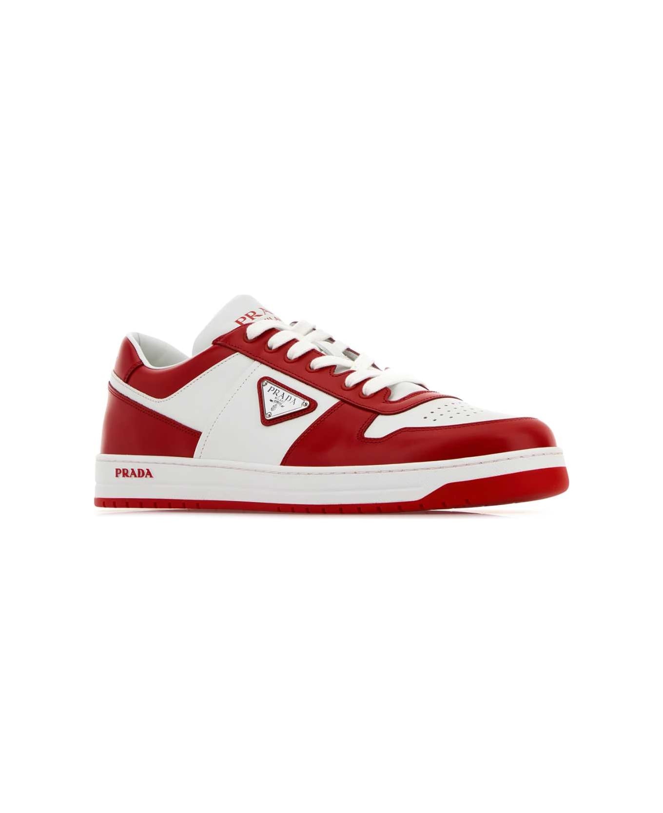 Two-tone Leather Downtown Sneakers - 2